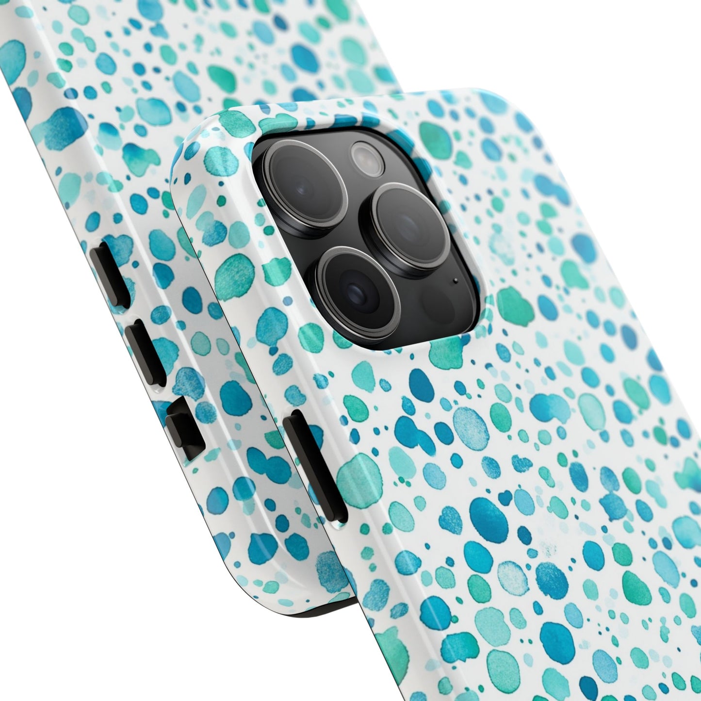 Trendy Spots | Aqua Watercolor Polka Dots Phone Case