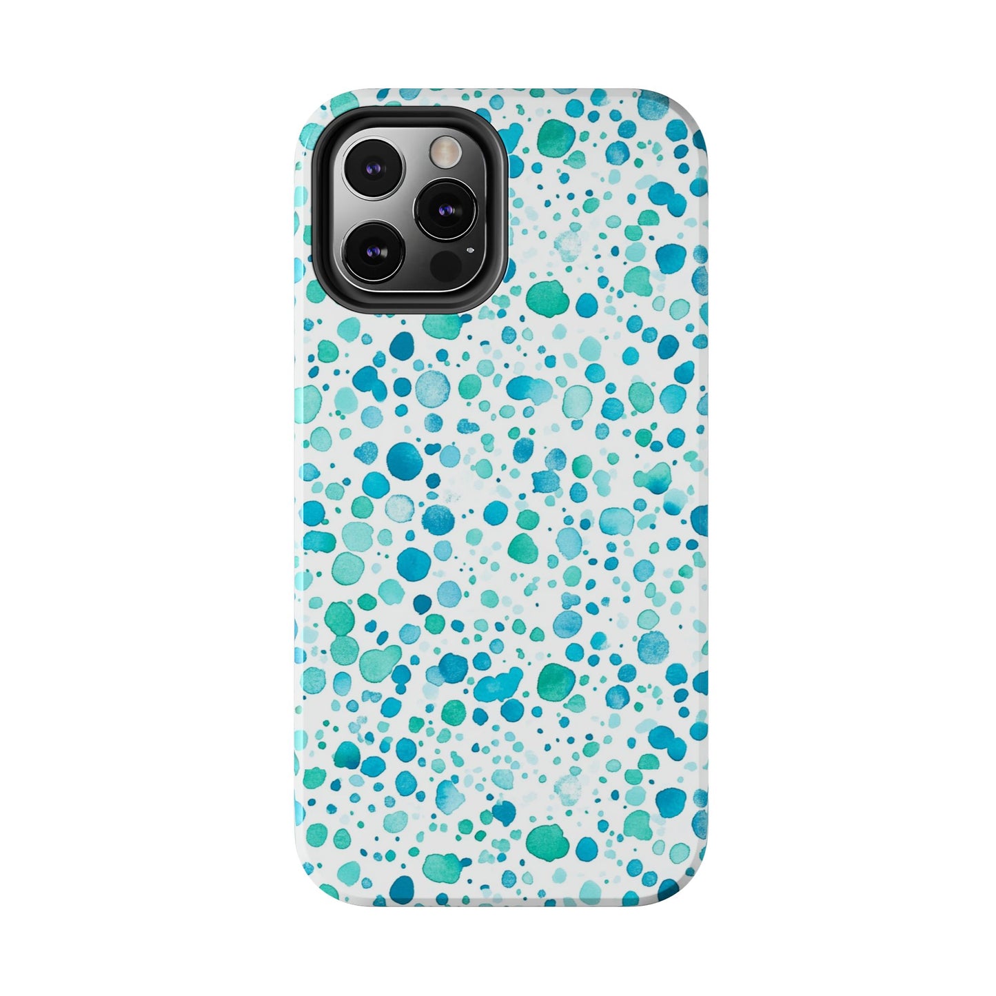 Trendy Spots | Aqua Watercolor Polka Dots Phone Case