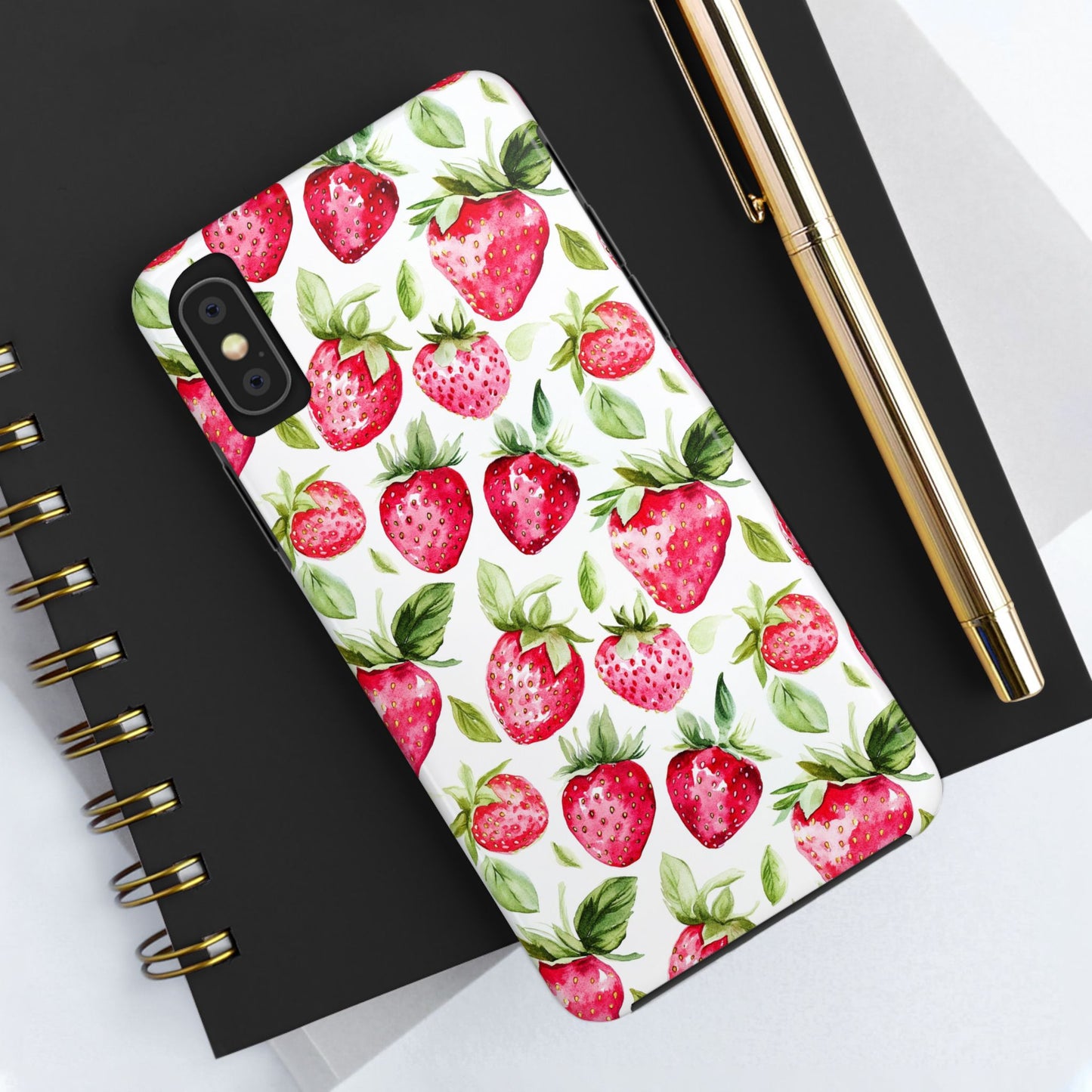 Nature Lover | Strawberry Watercolor Tough Phone Case