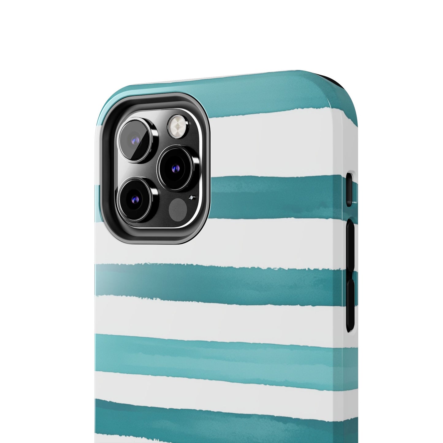 Vibrant Lines | Teal Ocean Striped Tough Phone Case
