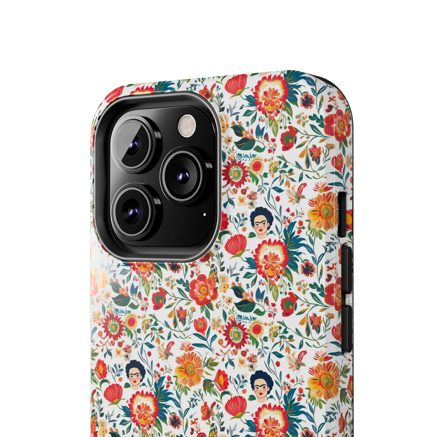 Frida Collection | Colorful Frida Kahlo Tough Phone Case for iPhone, Protective Case, Hard Shell Cover, Shockproof Case, Flower Pattern, Floral Design