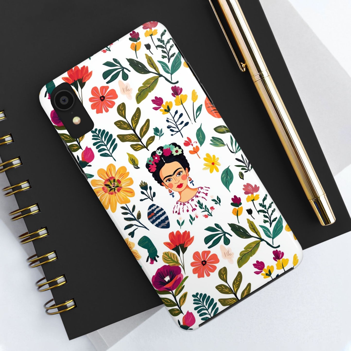 Frida Collection | Frida Kahlo Among Flowers, Colorful Mexican Inspired, Tough Phone Cases, Protective Cell Phone Cover, Hard Shell Phone