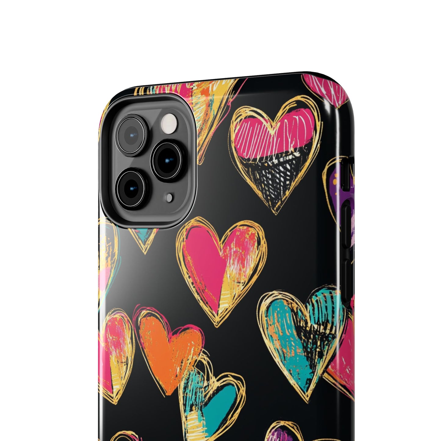 Love is in the Air | Colorful Chalk Hearts Design Phone Case