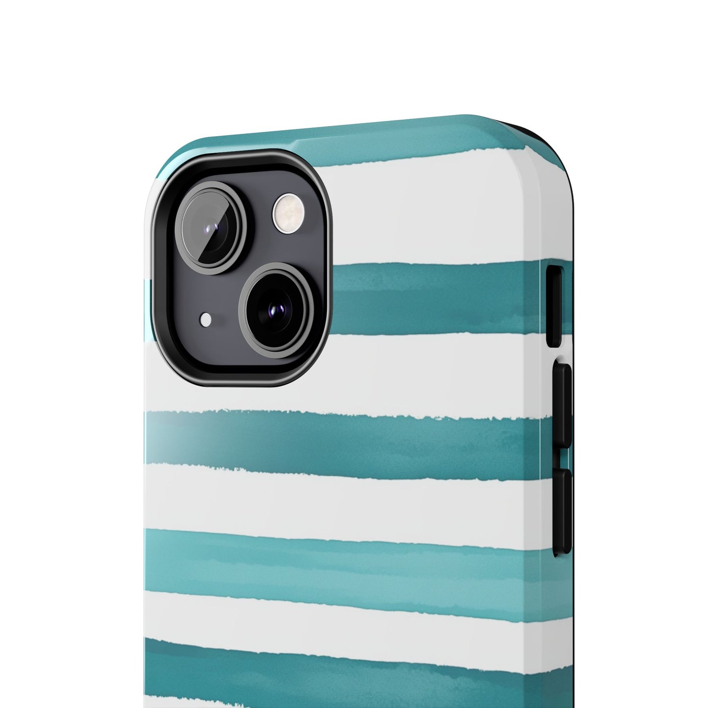 Vibrant Lines | Teal Ocean Striped Tough Phone Case