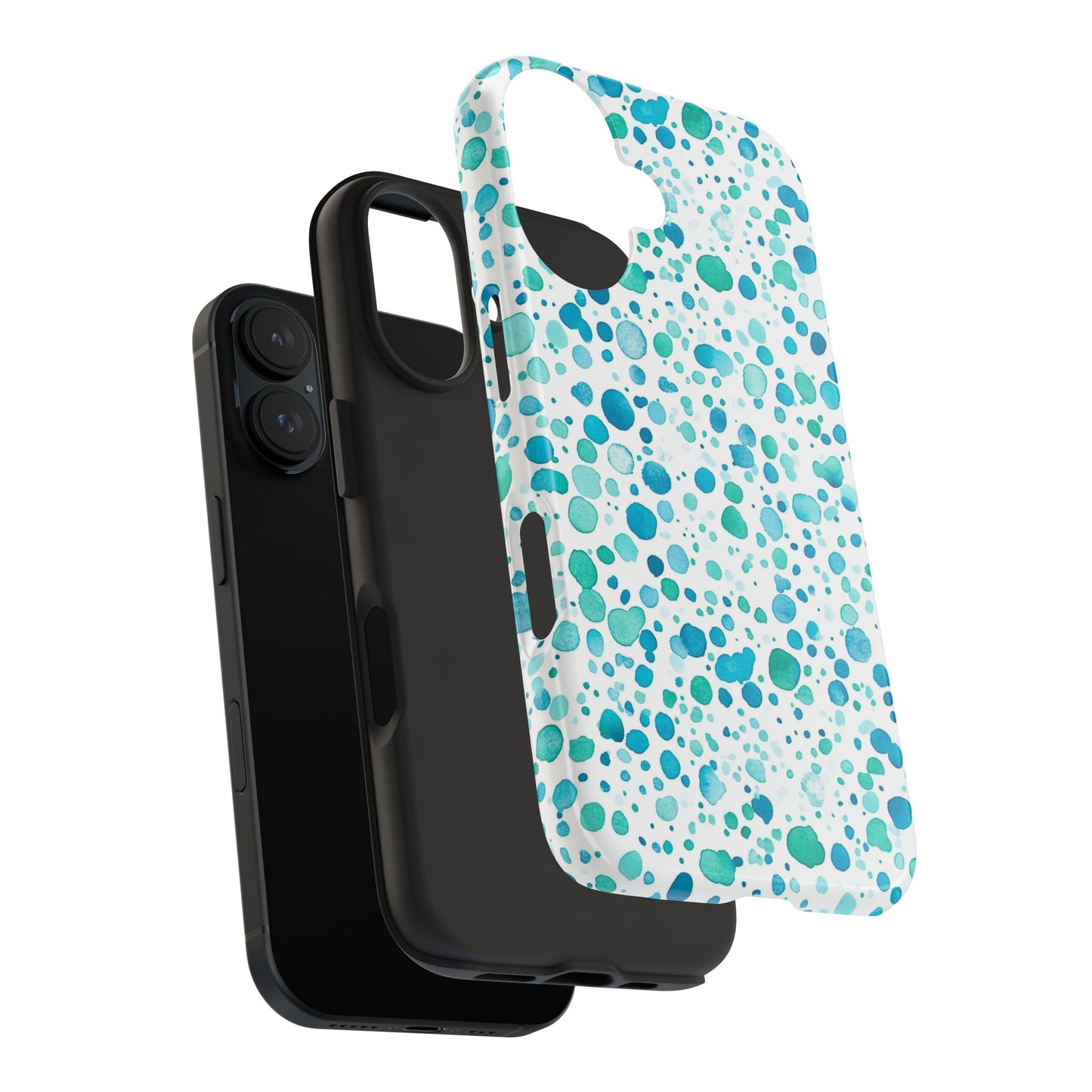 Trendy Spots | Aqua Watercolor Polka Dots Phone Case
