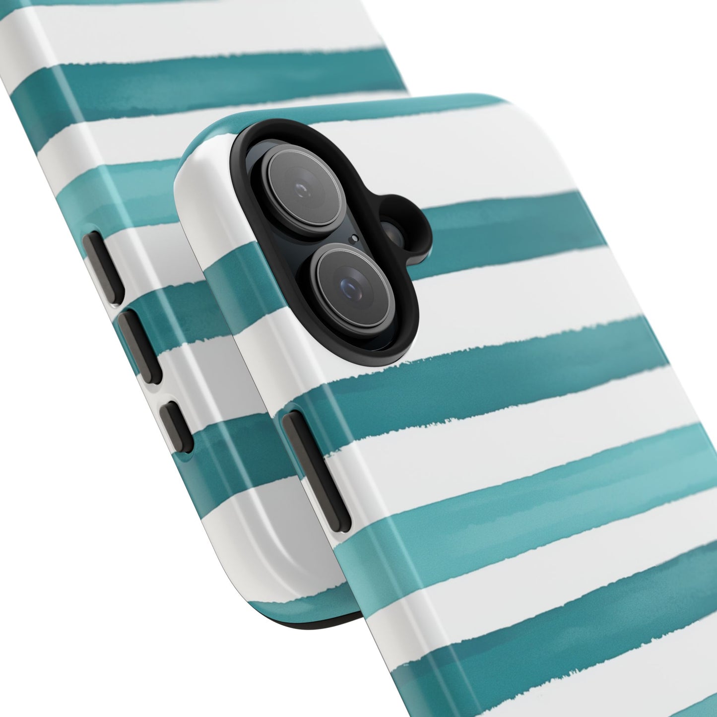 Vibrant Lines | Teal Ocean Striped Tough Phone Case