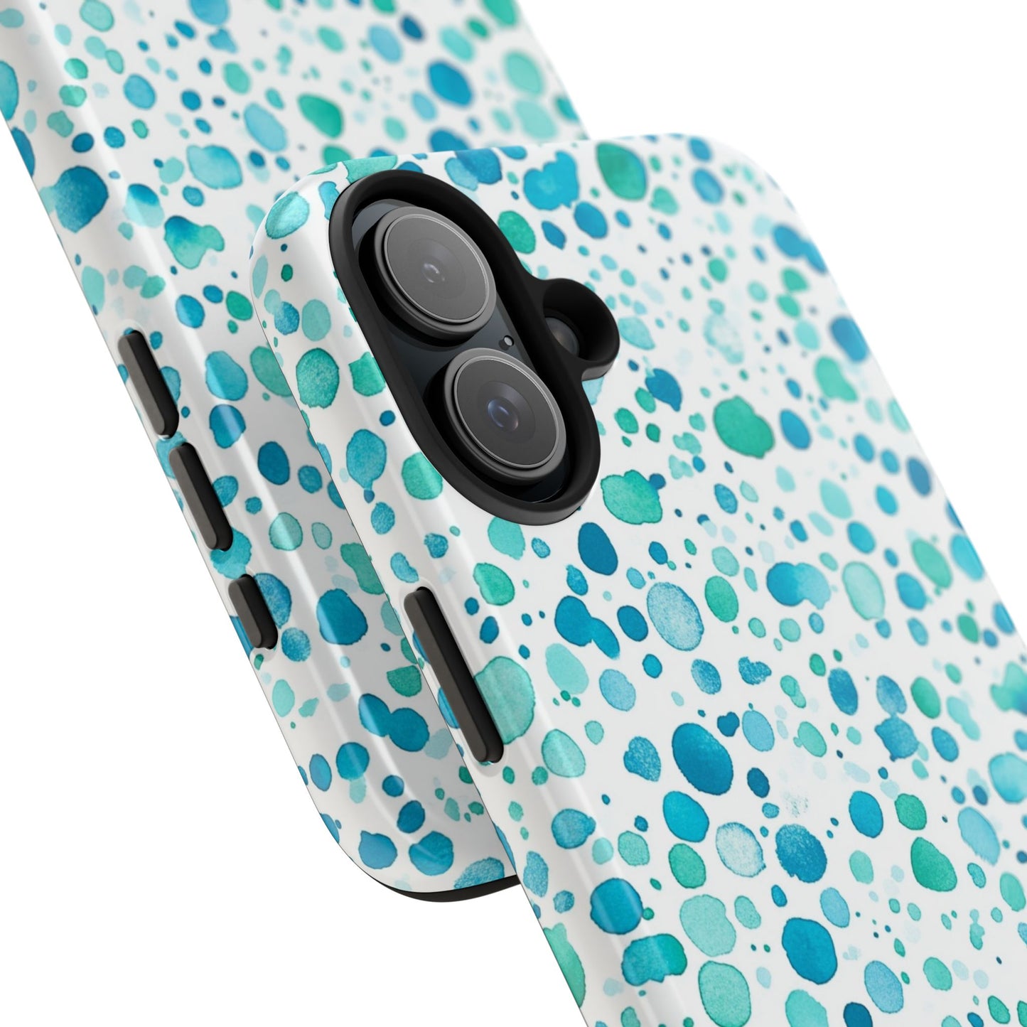 Trendy Spots | Aqua Watercolor Polka Dots Phone Case