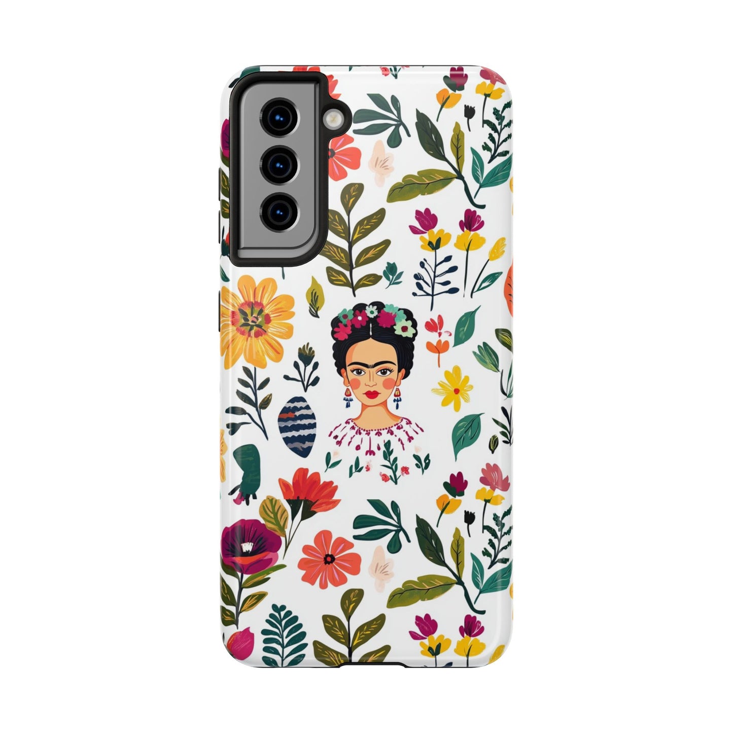 Frida Collection | Frida Kahlo Among Flowers, Colorful Mexican Inspired, Tough Phone Cases, Protective Cell Phone Cover, Hard Shell Phone