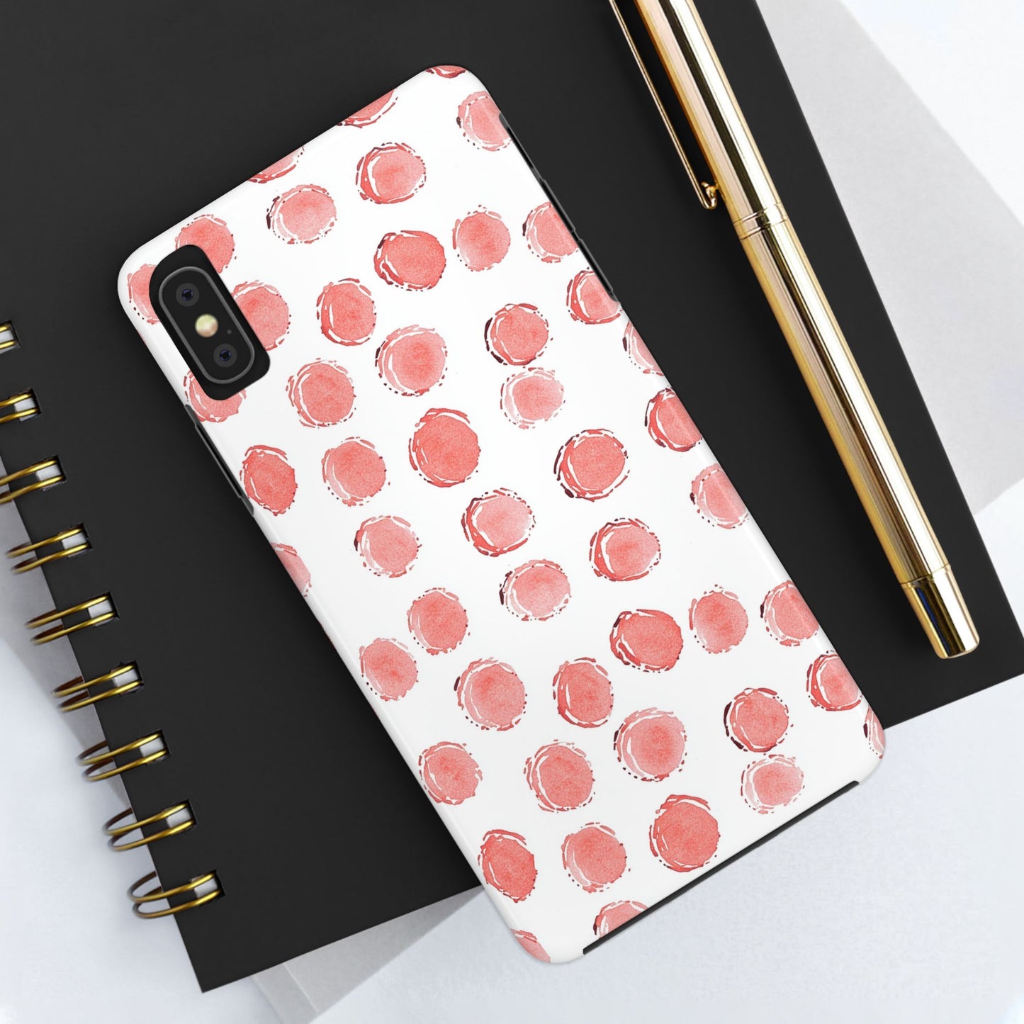 Trendy Spots | Pink Polka Dot Tough Phone Case