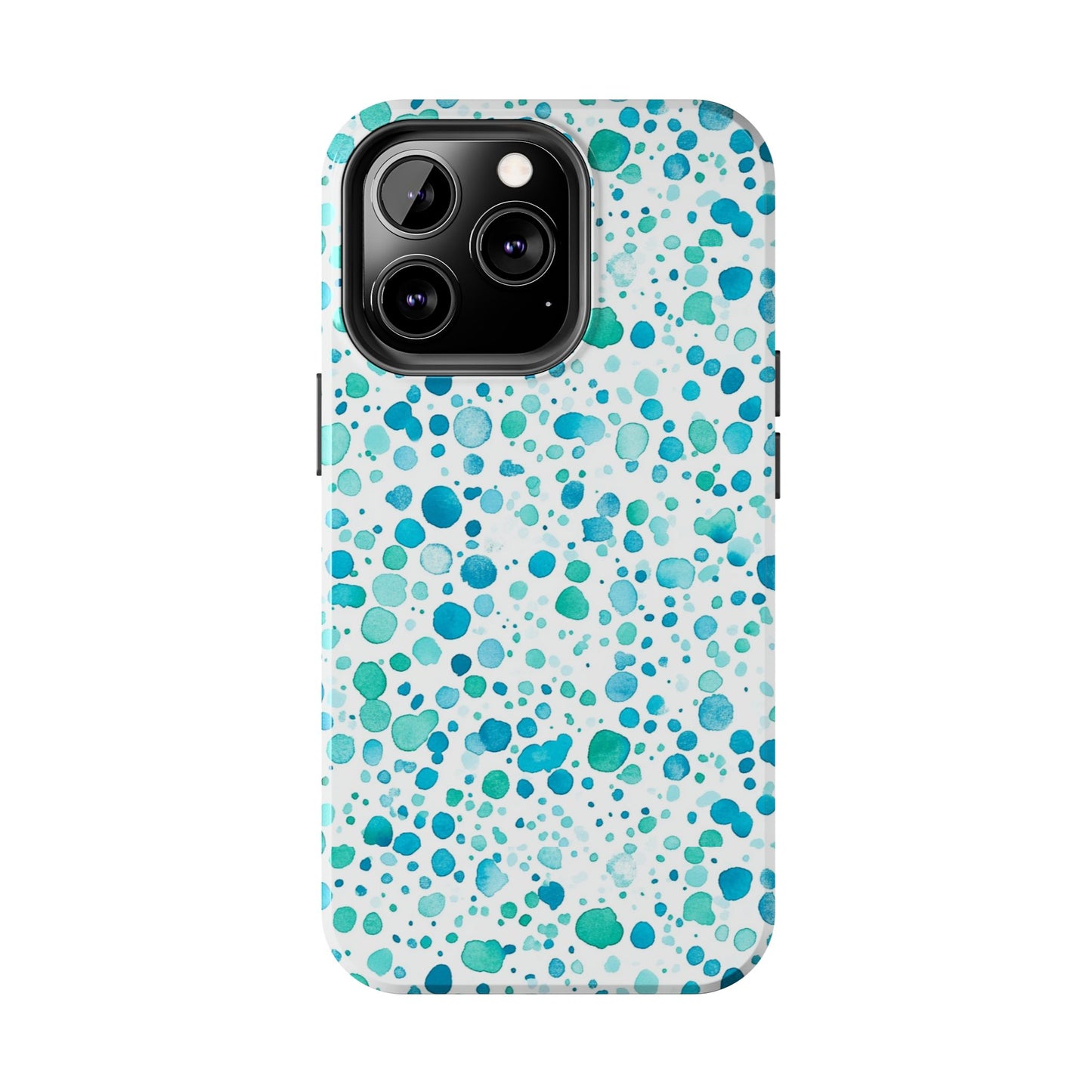 Trendy Spots | Aqua Watercolor Polka Dots Phone Case
