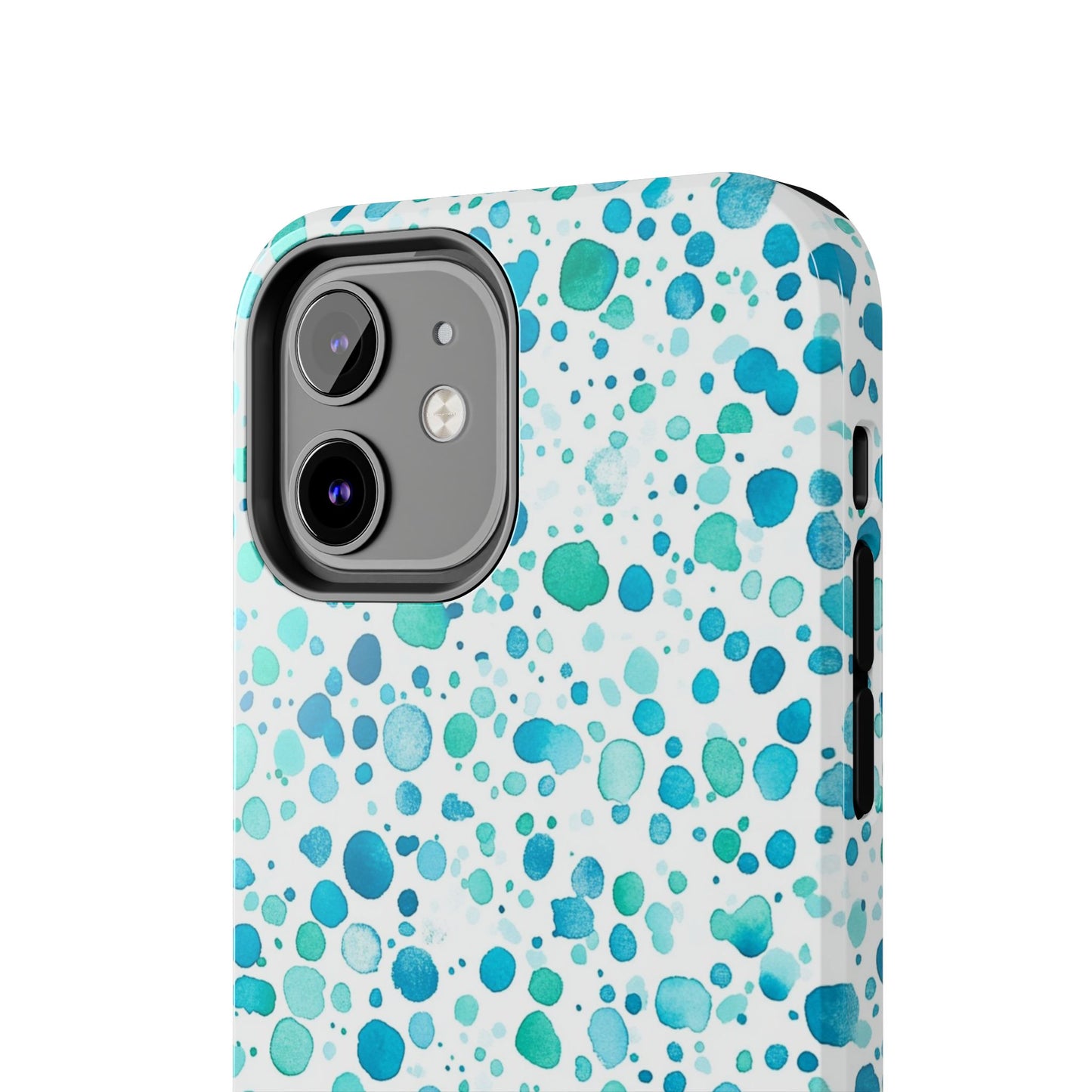 Trendy Spots | Aqua Watercolor Polka Dots Phone Case