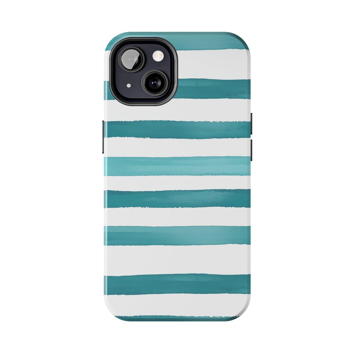 Vibrant Lines | Teal Ocean Striped Tough Phone Case
