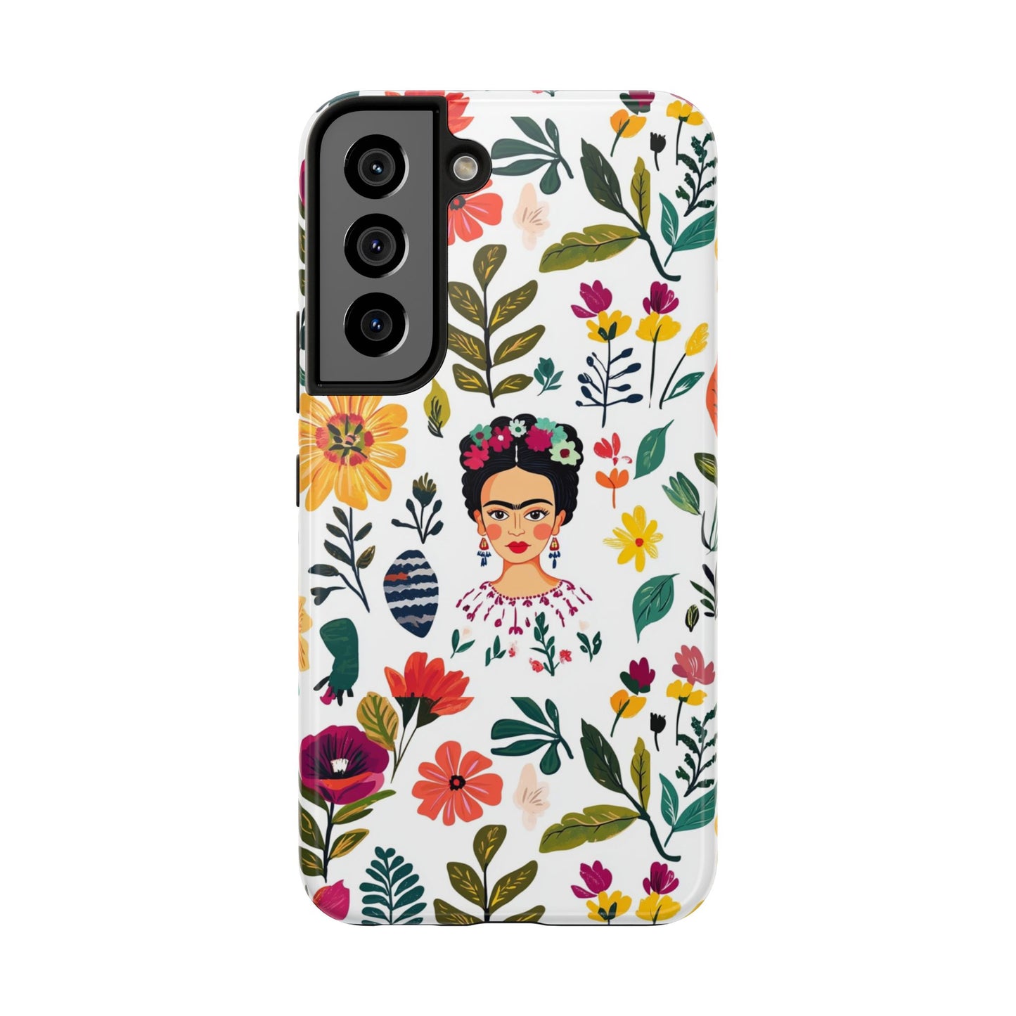 Frida Collection | Frida Kahlo Among Flowers, Colorful Mexican Inspired, Tough Phone Cases, Protective Cell Phone Cover, Hard Shell Phone