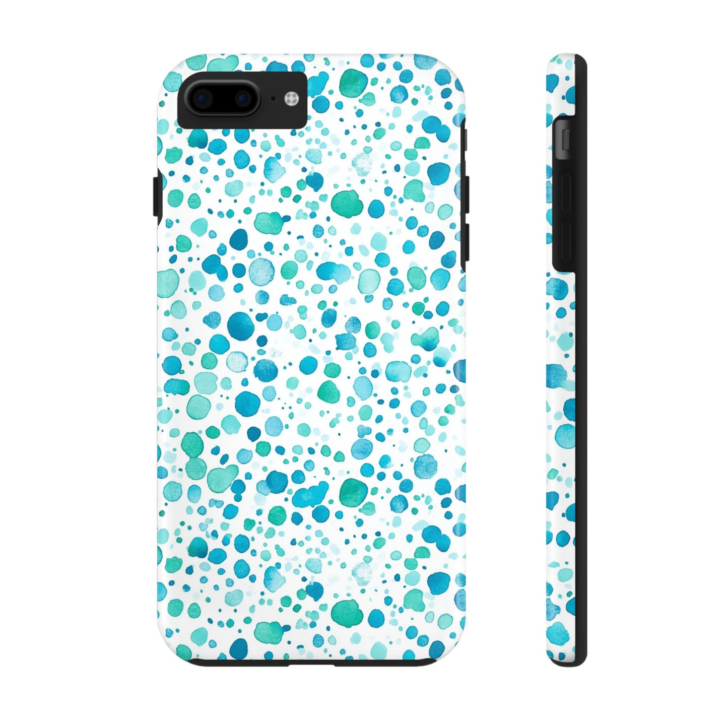 Trendy Spots | Aqua Watercolor Polka Dots Phone Case
