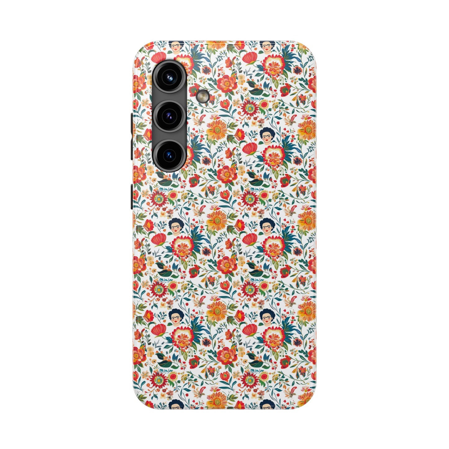 Frida Collection | Colorful Frida Kahlo Tough Phone Case for iPhone, Protective Case, Hard Shell Cover, Shockproof Case, Flower Pattern, Floral Design