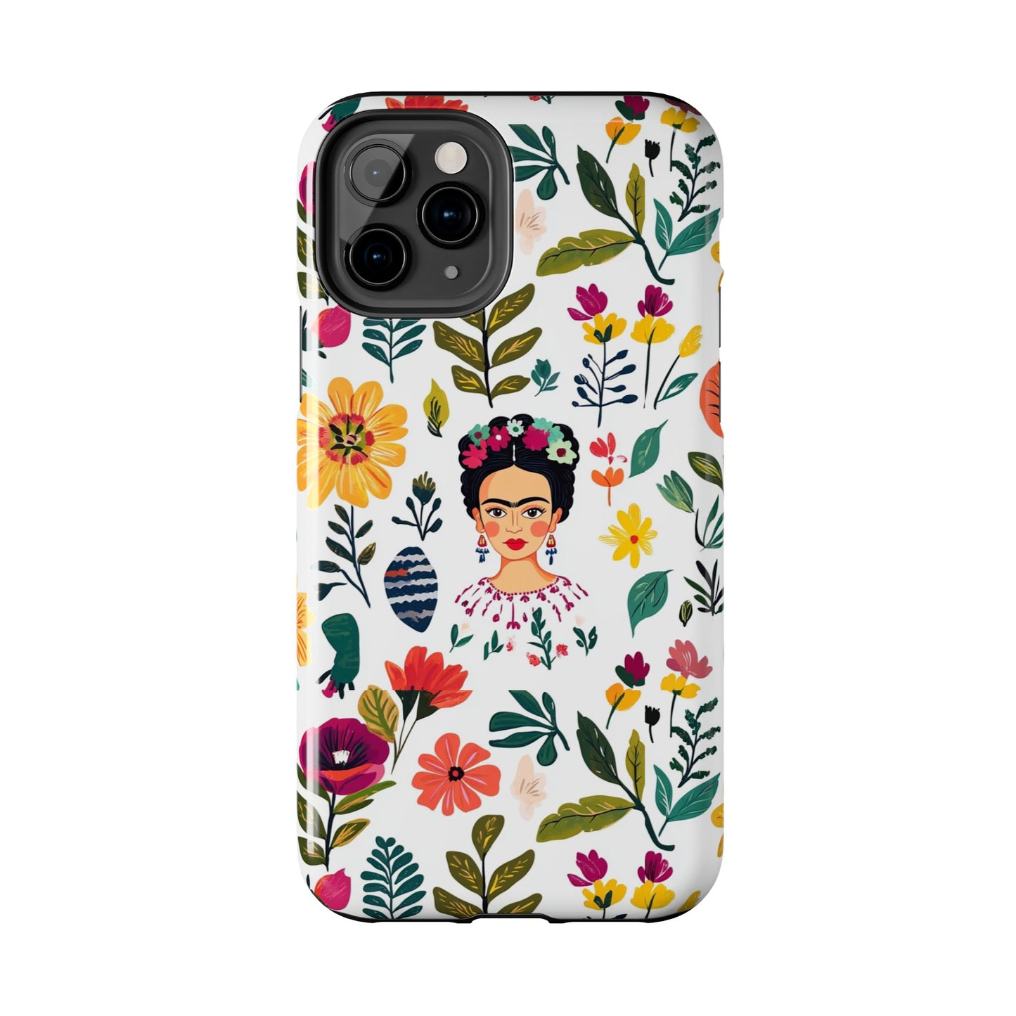 Frida Collection | Frida Kahlo Among Flowers, Colorful Mexican Inspired, Tough Phone Cases, Protective Cell Phone Cover, Hard Shell Phone