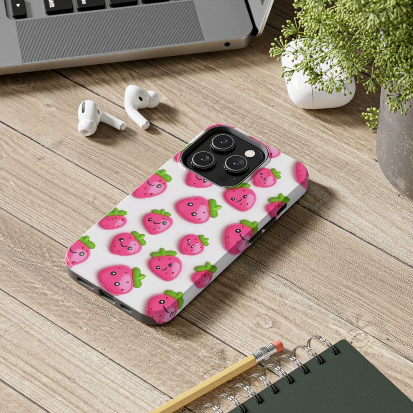 Quirky Chic | Smiling Strawberries Tough Phone Case