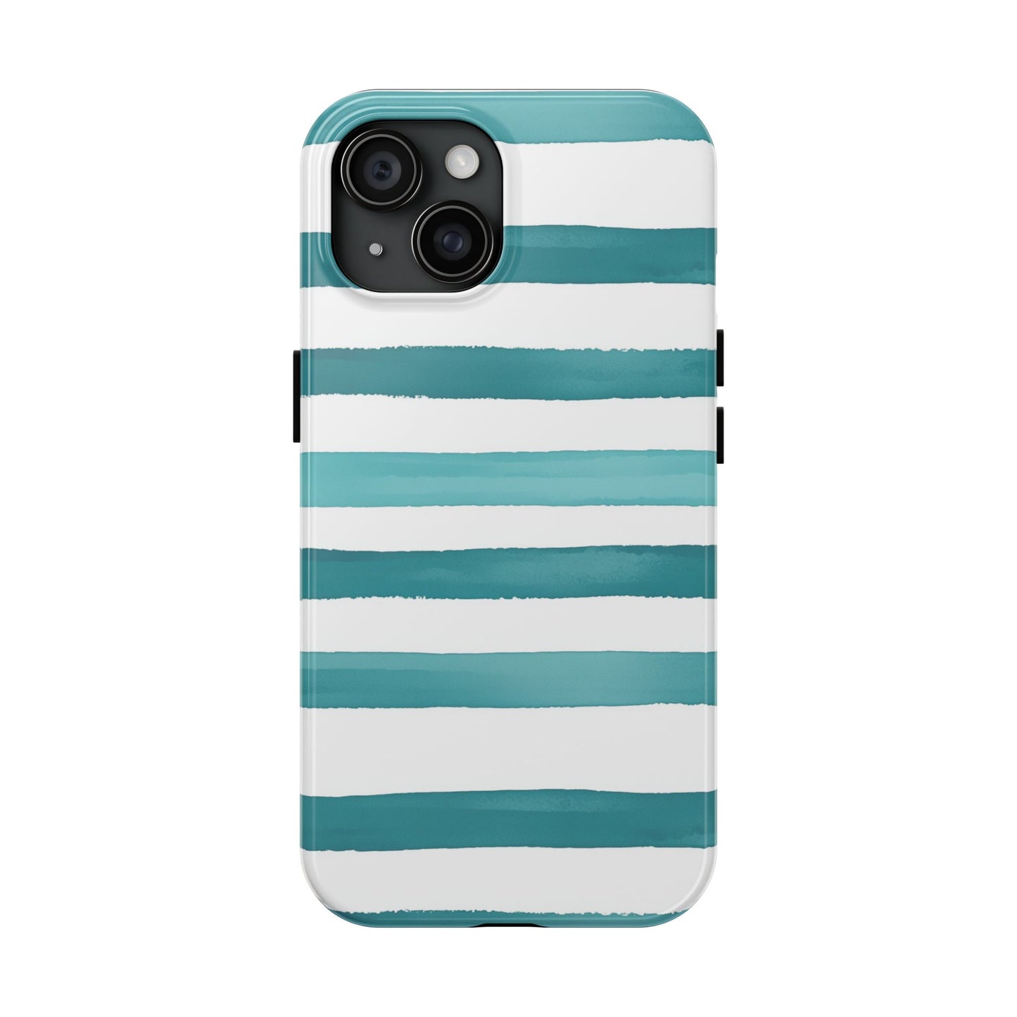 Vibrant Lines | Teal Ocean Striped Tough Phone Case