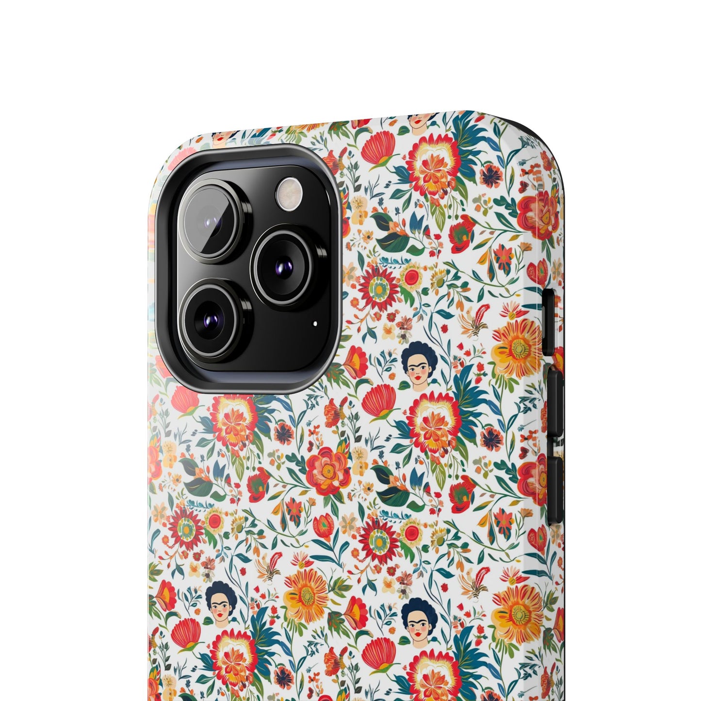 Frida Collection | Colorful Frida Kahlo Tough Phone Case for iPhone, Protective Case, Hard Shell Cover, Shockproof Case, Flower Pattern, Floral Design