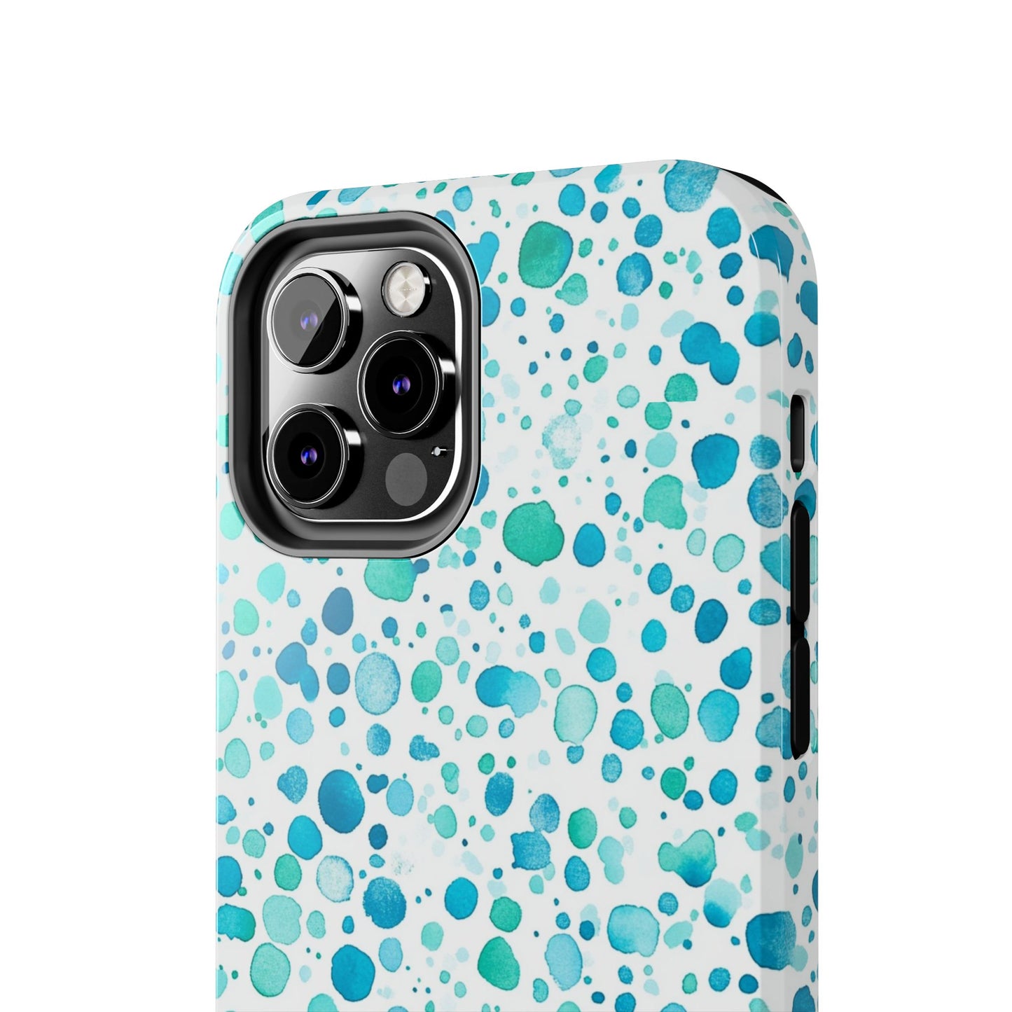 Trendy Spots | Aqua Watercolor Polka Dots Phone Case