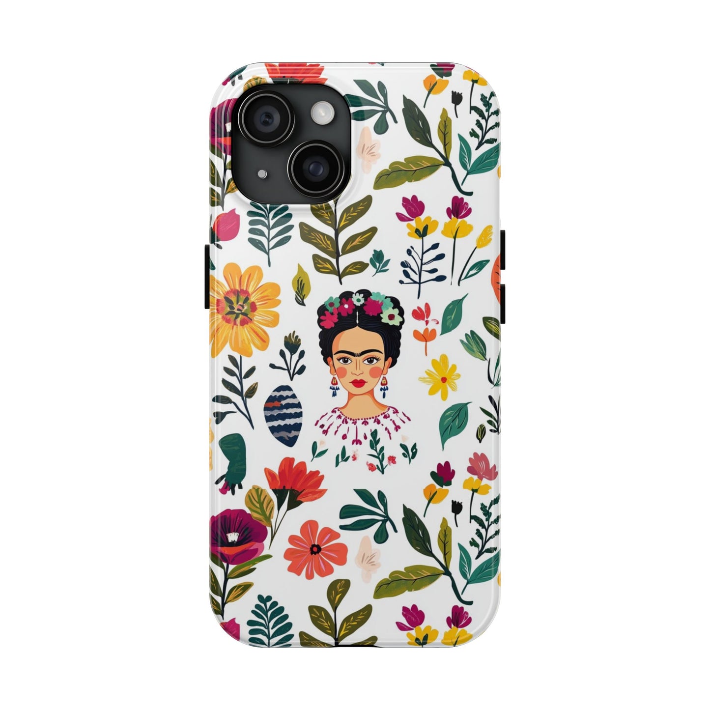 Frida Collection | Frida Kahlo Among Flowers, Colorful Mexican Inspired, Tough Phone Cases, Protective Cell Phone Cover, Hard Shell Phone