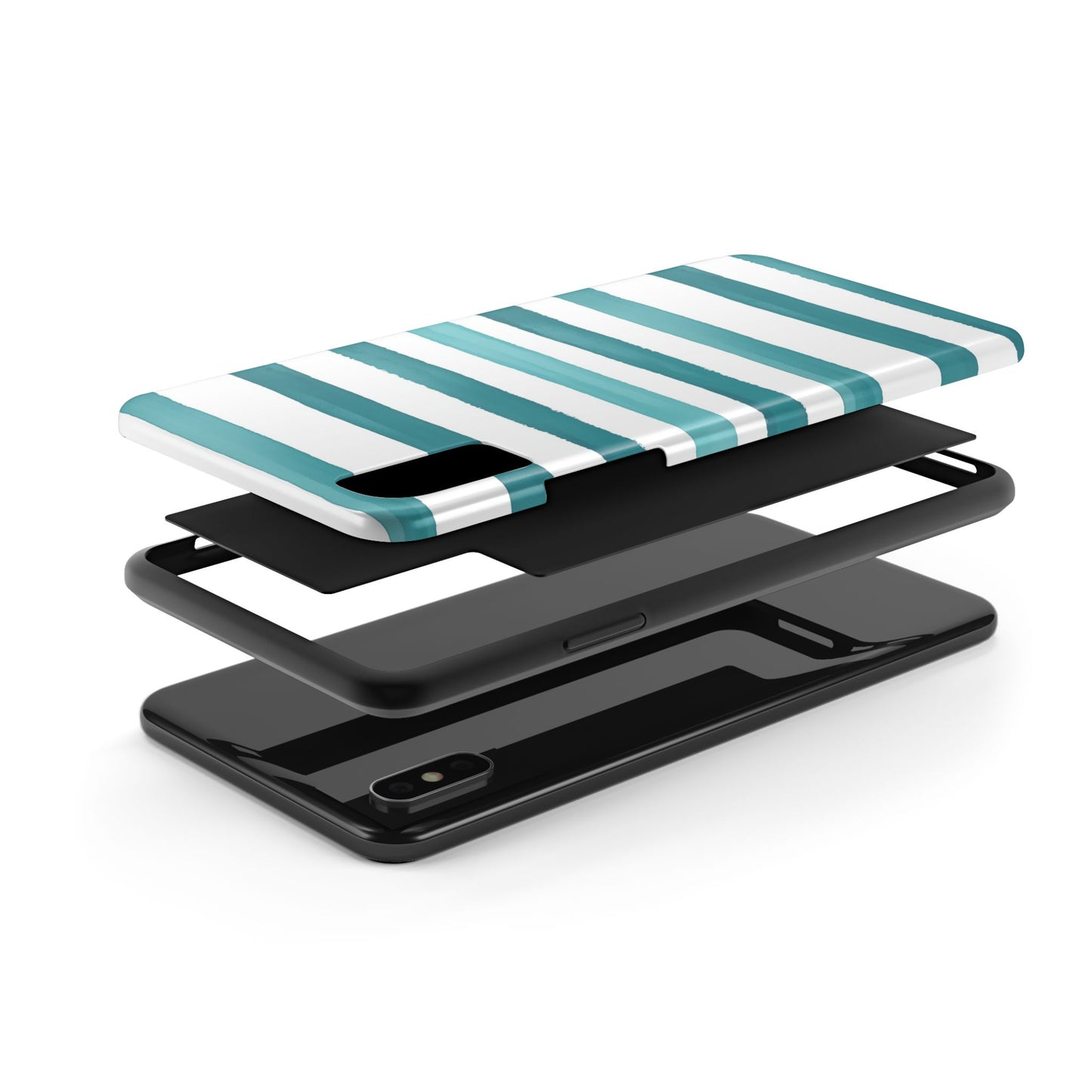 Vibrant Lines | Teal Ocean Striped Tough Phone Case