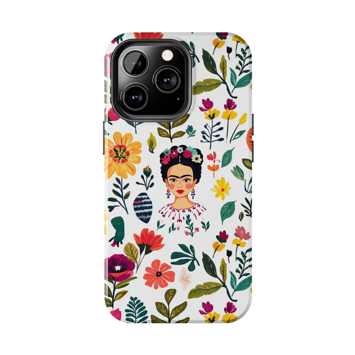 Frida Collection | Frida Kahlo Among Flowers, Colorful Mexican Inspired, Tough Phone Cases, Protective Cell Phone Cover, Hard Shell Phone