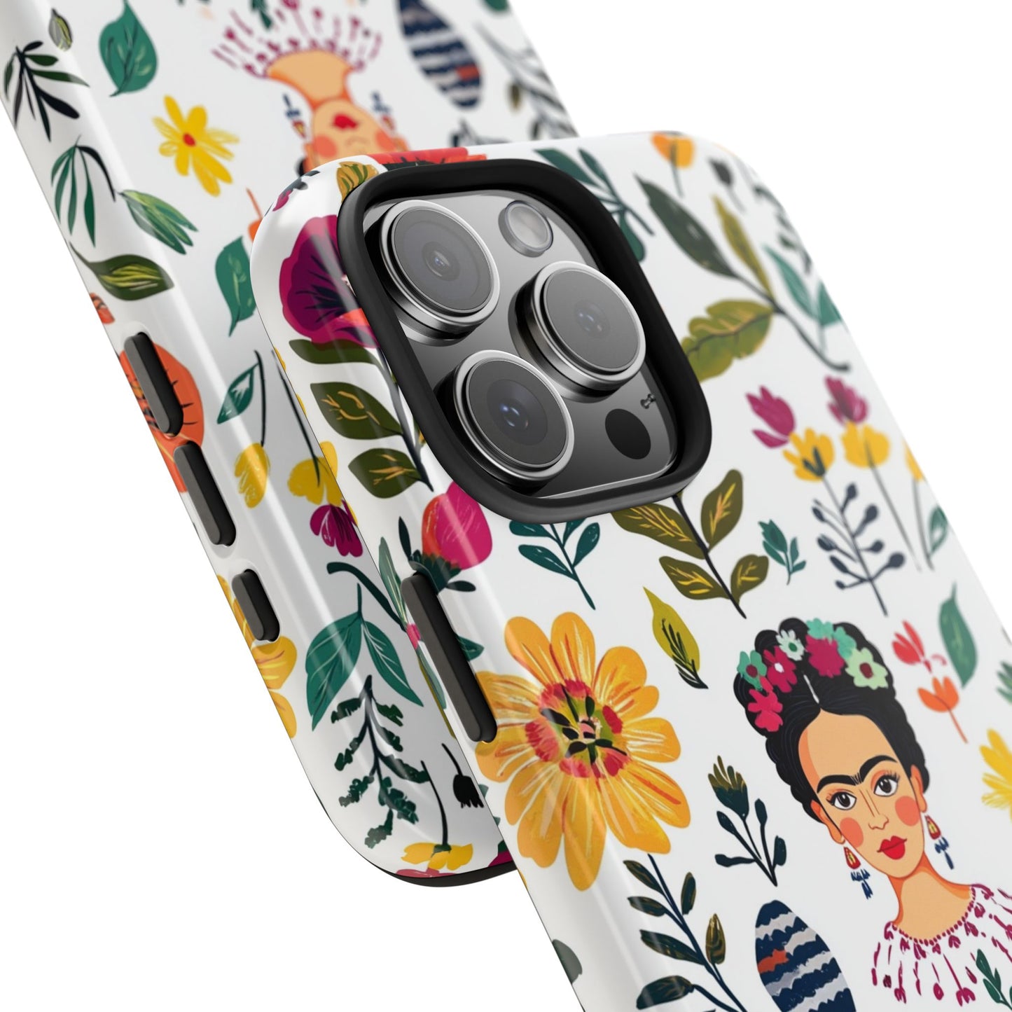 Frida Collection | Frida Kahlo Among Flowers, Colorful Mexican Inspired, Tough Phone Cases, Protective Cell Phone Cover, Hard Shell Phone