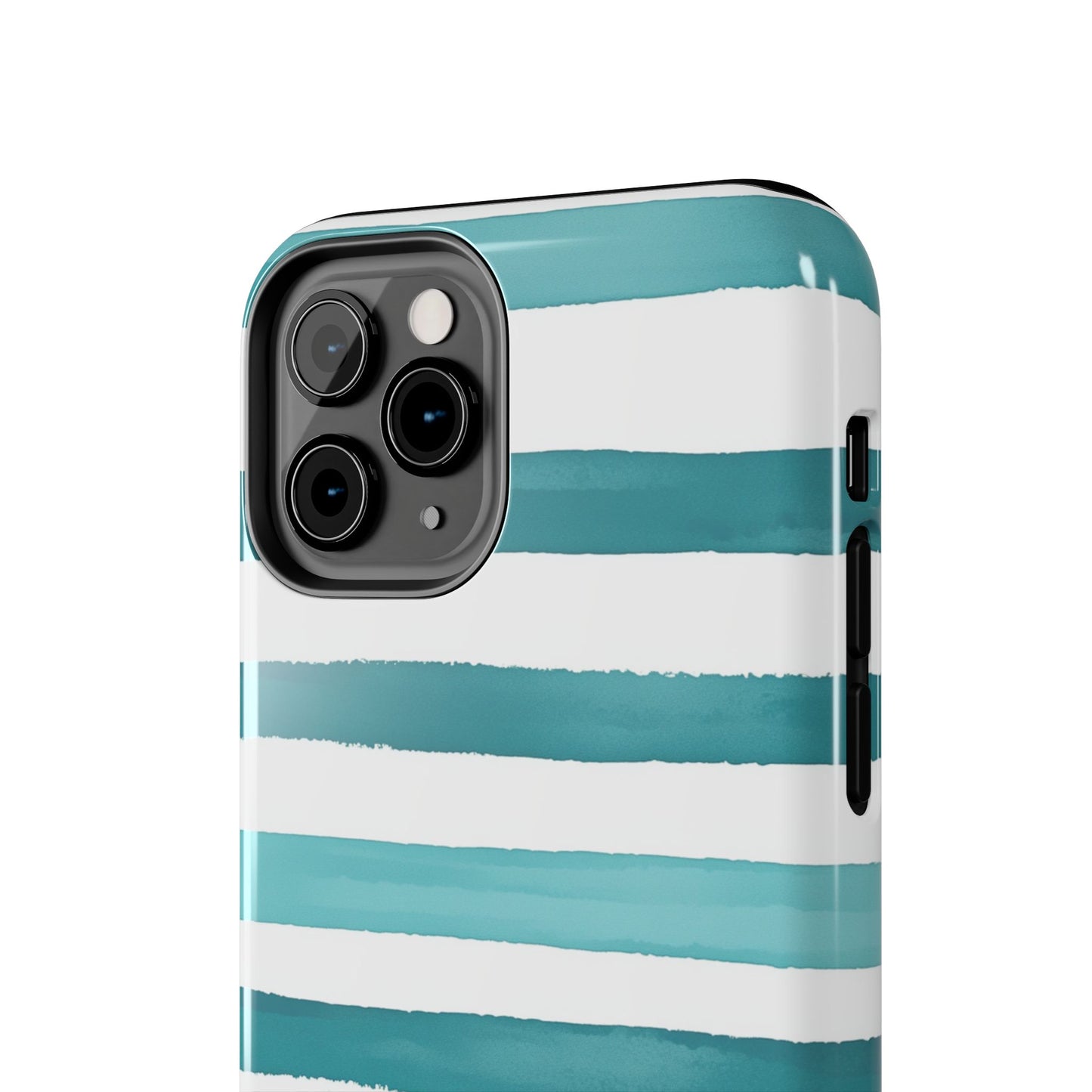 Vibrant Lines | Teal Ocean Striped Tough Phone Case
