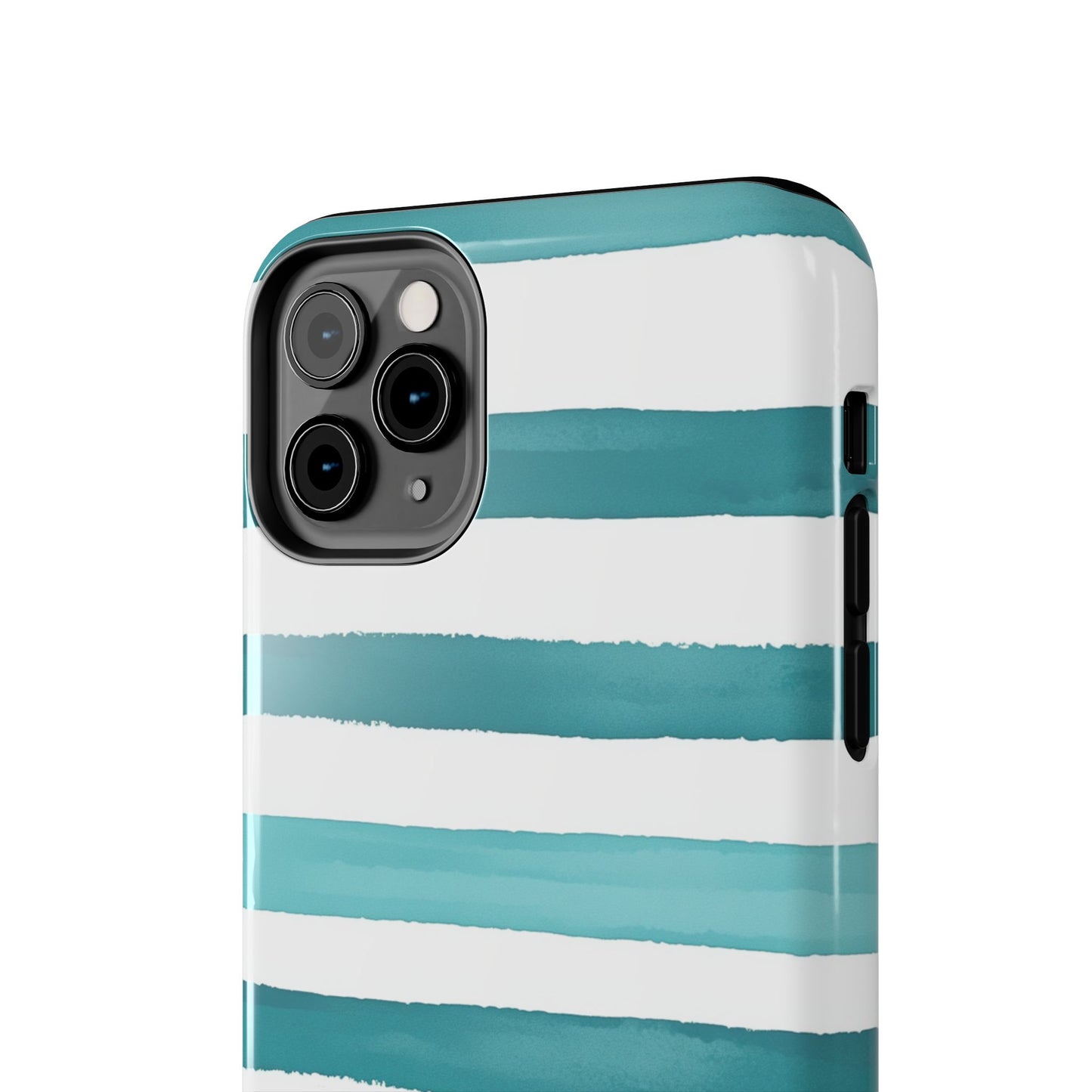 Vibrant Lines | Teal Ocean Striped Tough Phone Case