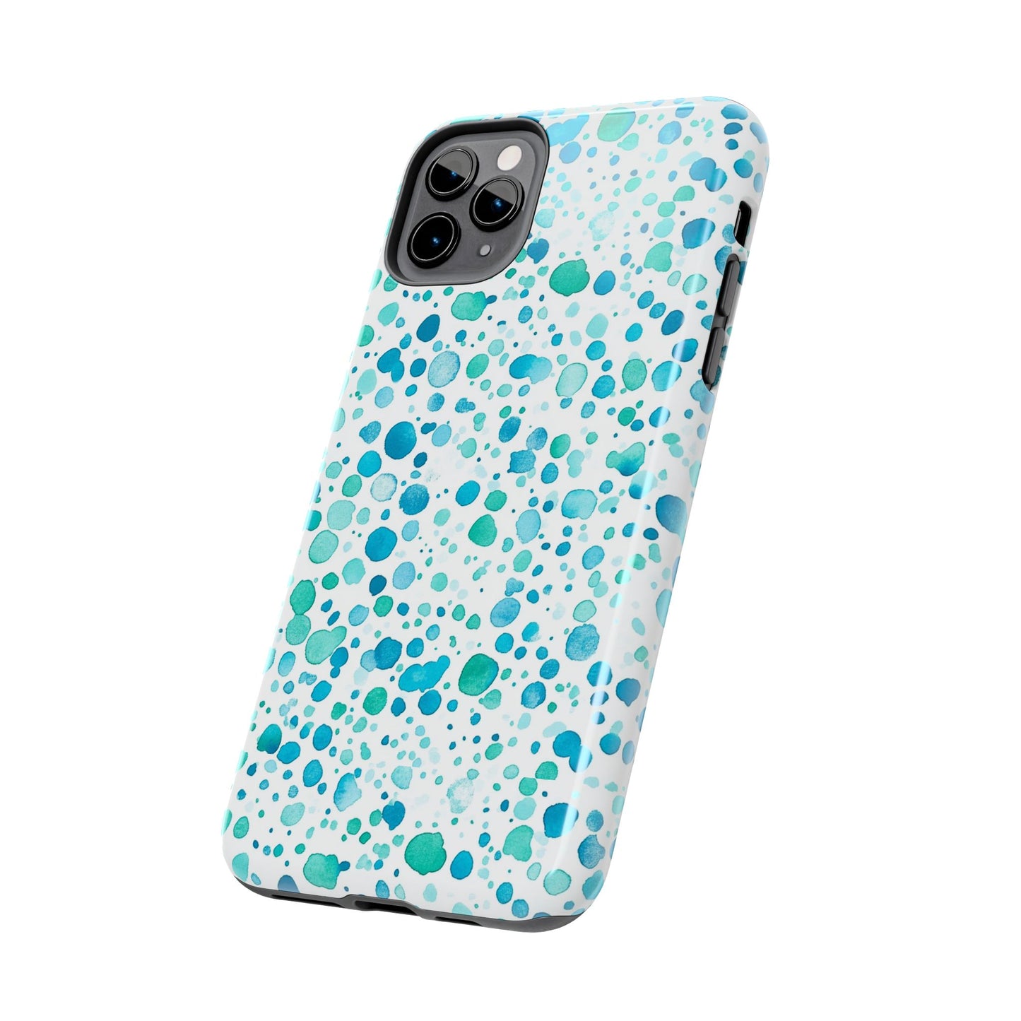 Trendy Spots | Aqua Watercolor Polka Dots Phone Case