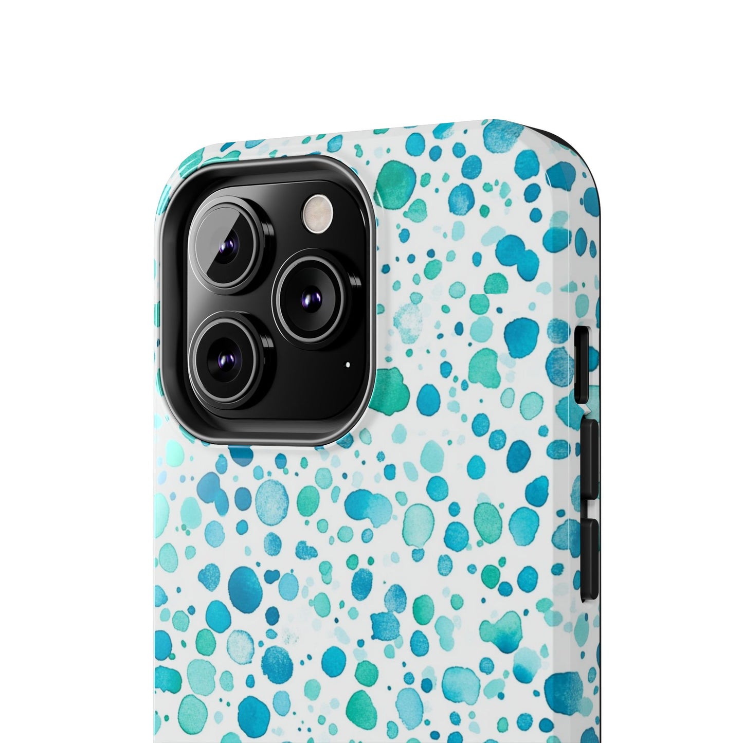 Trendy Spots | Aqua Watercolor Polka Dots Phone Case