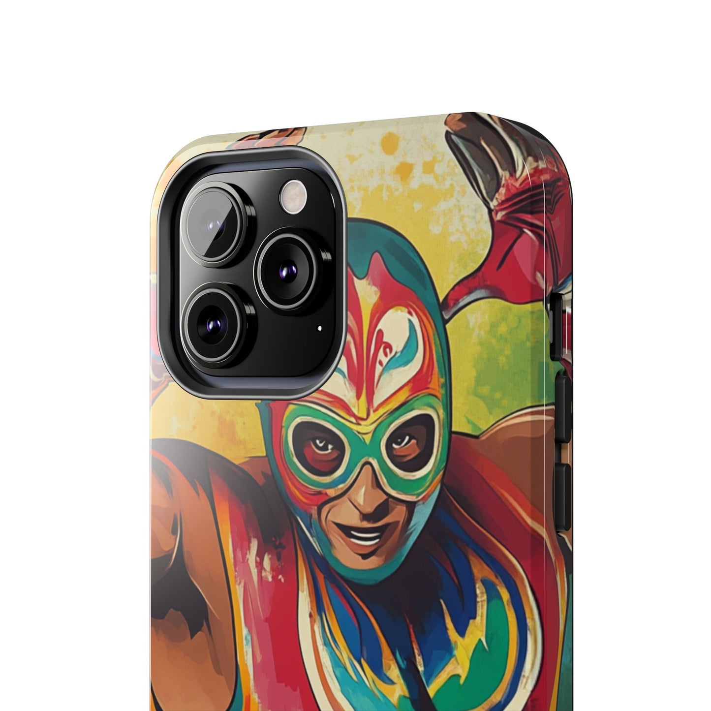 Colorful Lucha Libre Wrestler Tough Phone Case - Protective Phone Cover, Fun Wrestling Fan Gift, Vibrant Masked Wrestler Phone