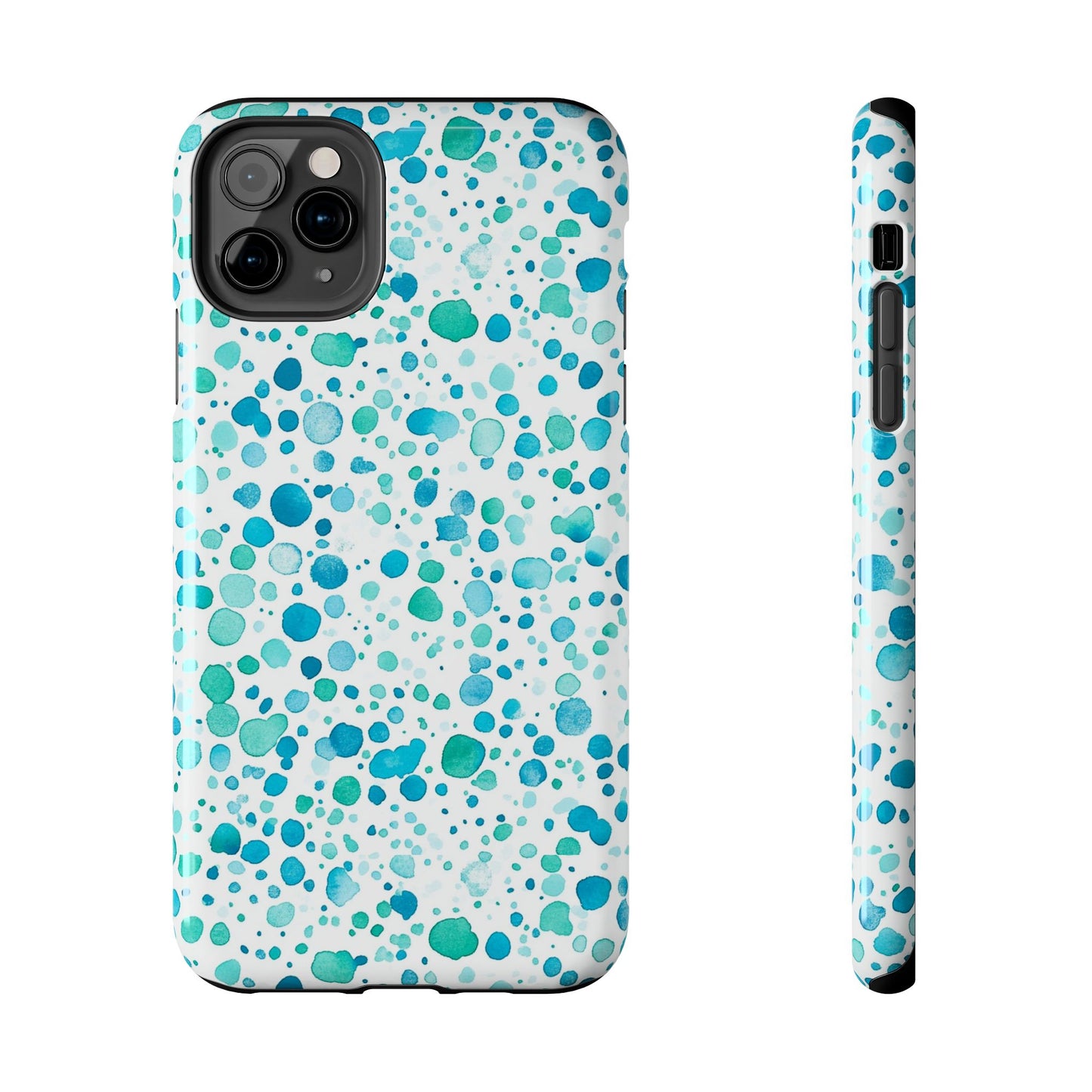 Trendy Spots | Aqua Watercolor Polka Dots Phone Case