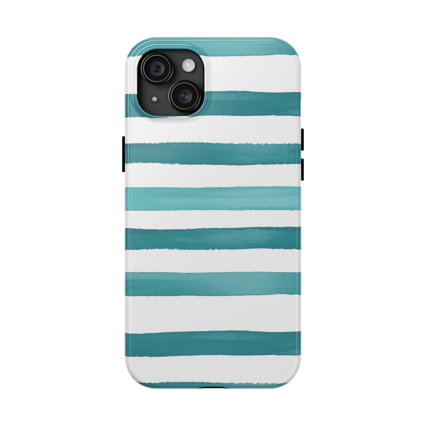 Vibrant Lines | Teal Ocean Striped Tough Phone Case