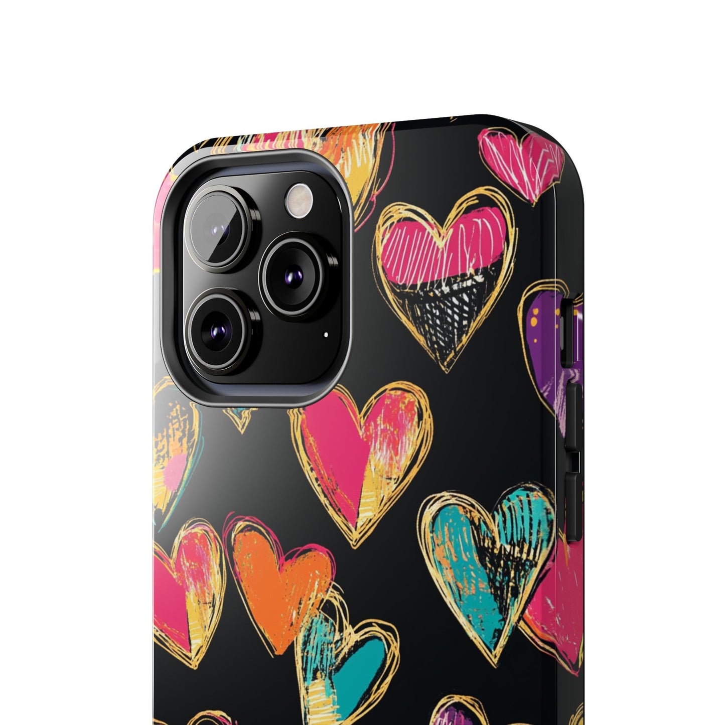 Love is in the Air | Colorful Chalk Hearts Design Phone Case