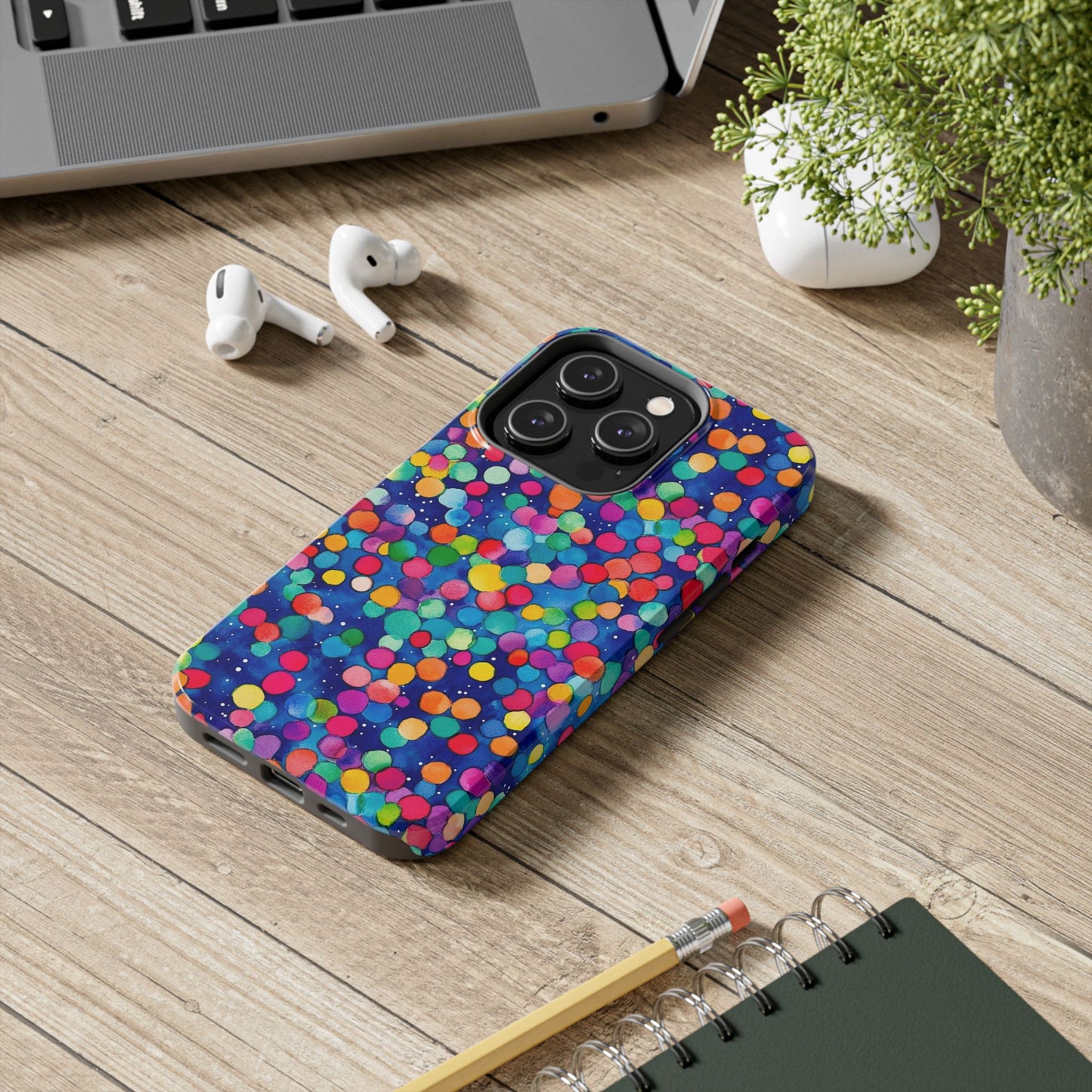 Trendy Spots | Colorful Blues Polka Dots Phone Case