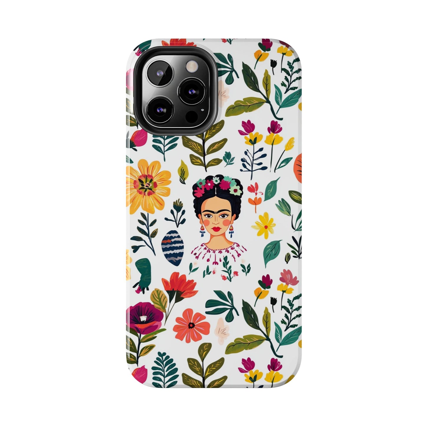 Frida Collection | Frida Kahlo Among Flowers, Colorful Mexican Inspired, Tough Phone Cases, Protective Cell Phone Cover, Hard Shell Phone