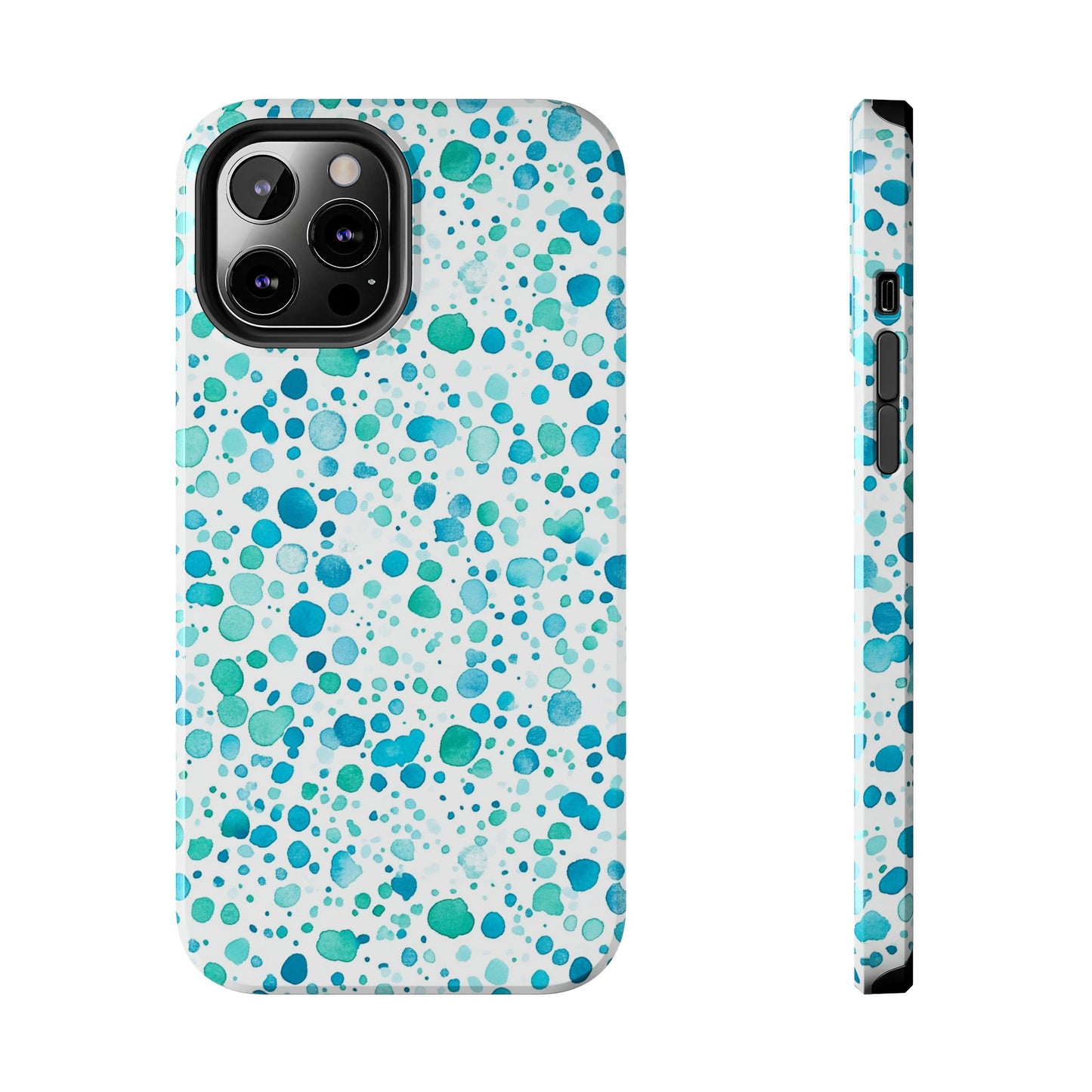 Trendy Spots | Aqua Watercolor Polka Dots Phone Case