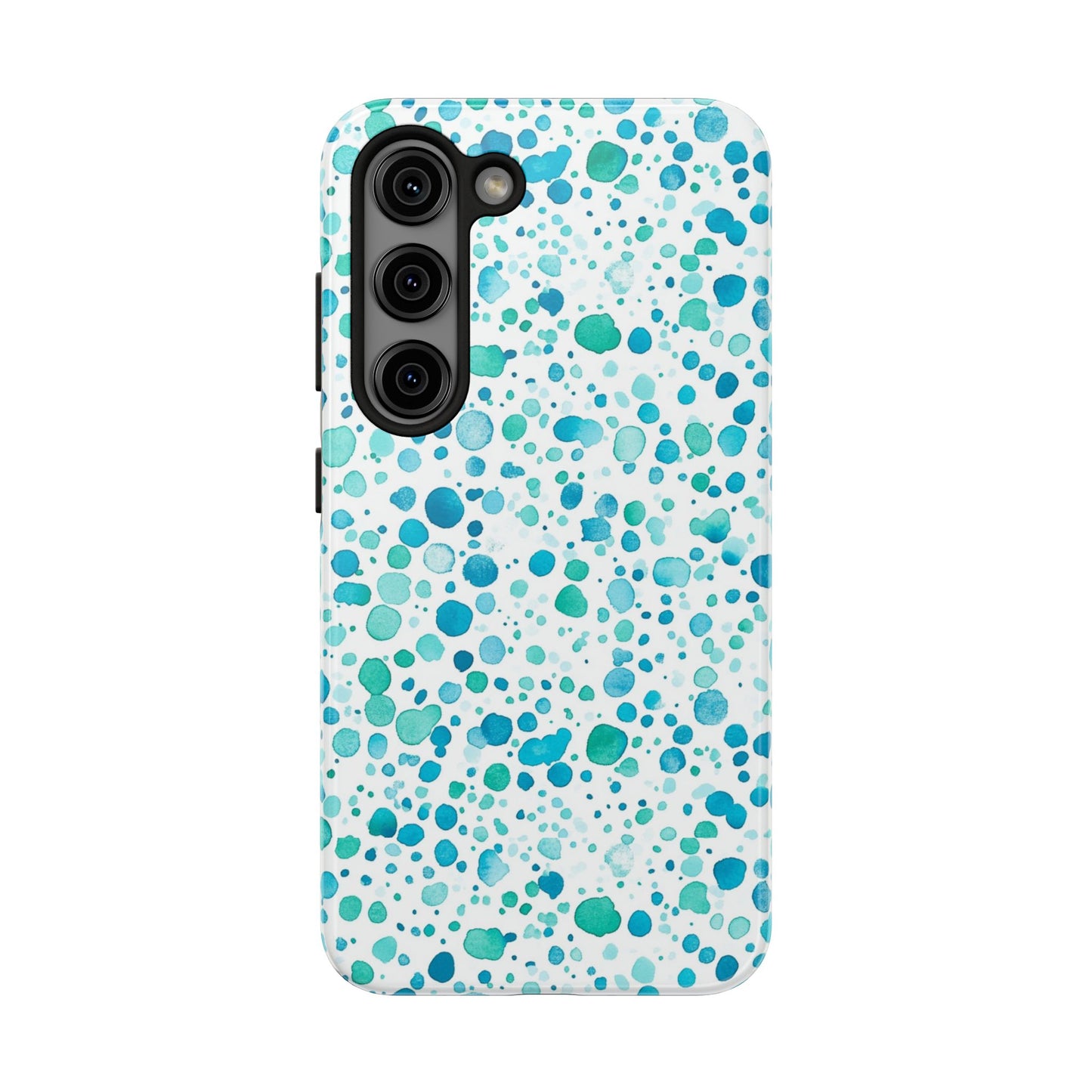 Trendy Spots | Aqua Watercolor Polka Dots Phone Case