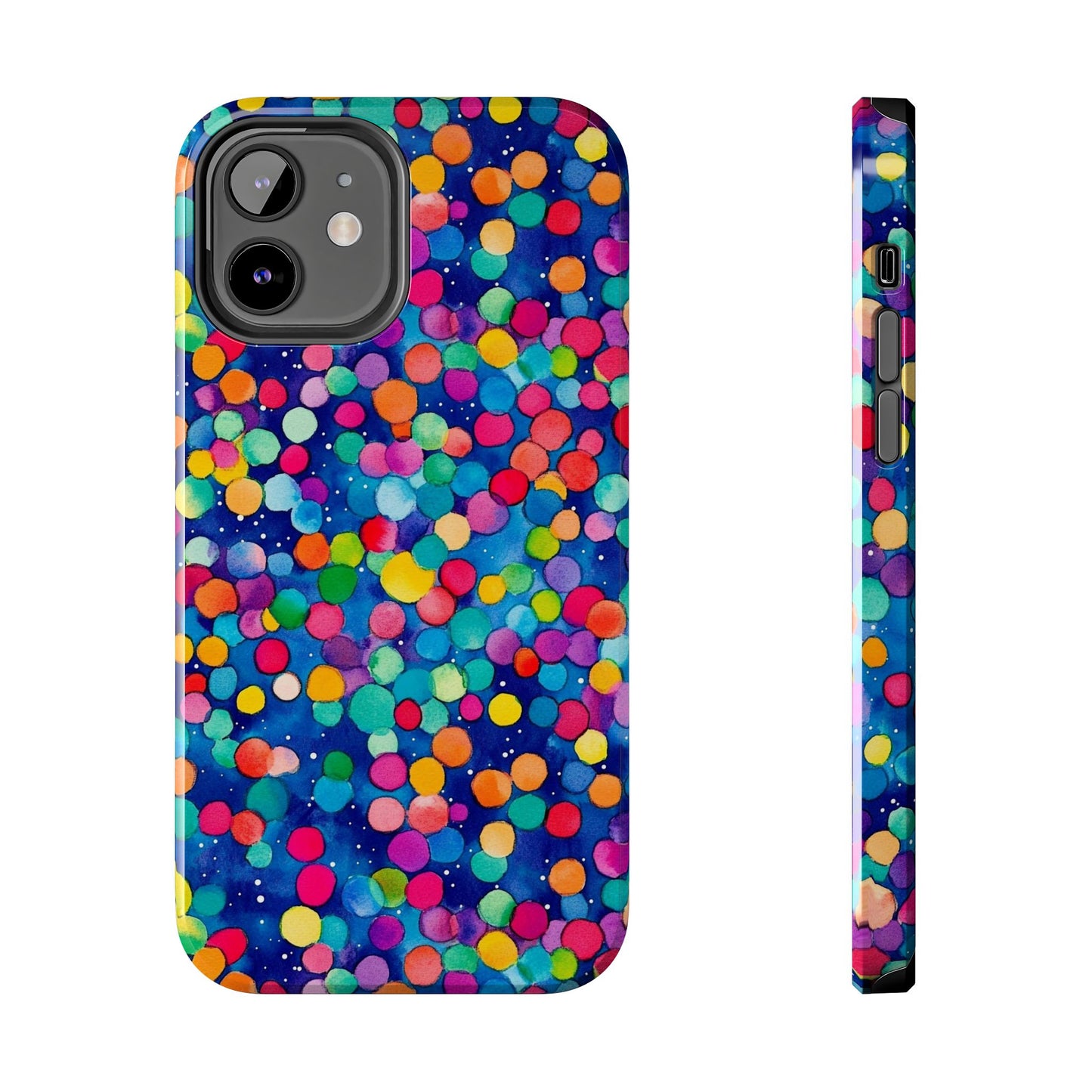 Trendy Spots | Colorful Blues Polka Dots Phone Case