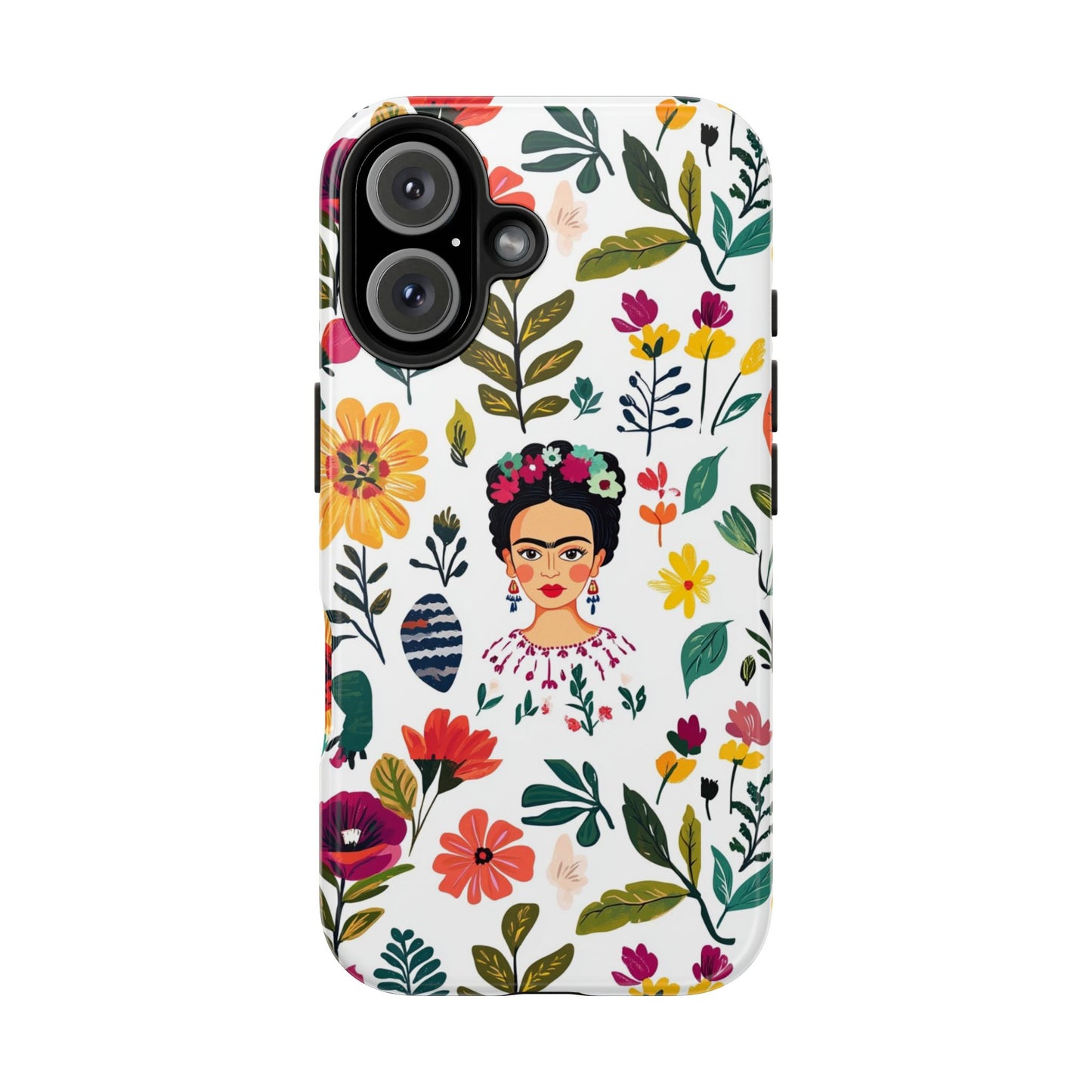 Frida Collection | Frida Kahlo Among Flowers, Colorful Mexican Inspired, Tough Phone Cases, Protective Cell Phone Cover, Hard Shell Phone