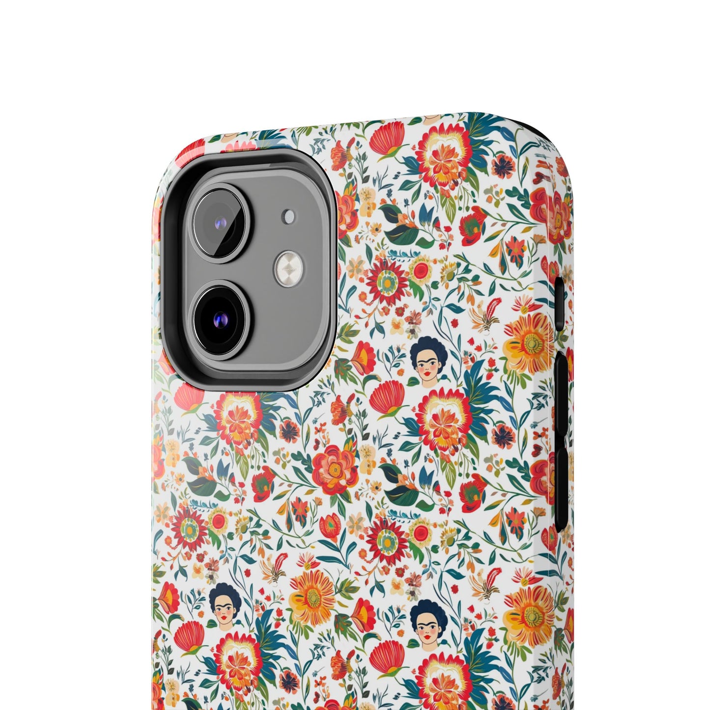 Frida Collection | Colorful Frida Kahlo Tough Phone Case for iPhone, Protective Case, Hard Shell Cover, Shockproof Case, Flower Pattern, Floral Design
