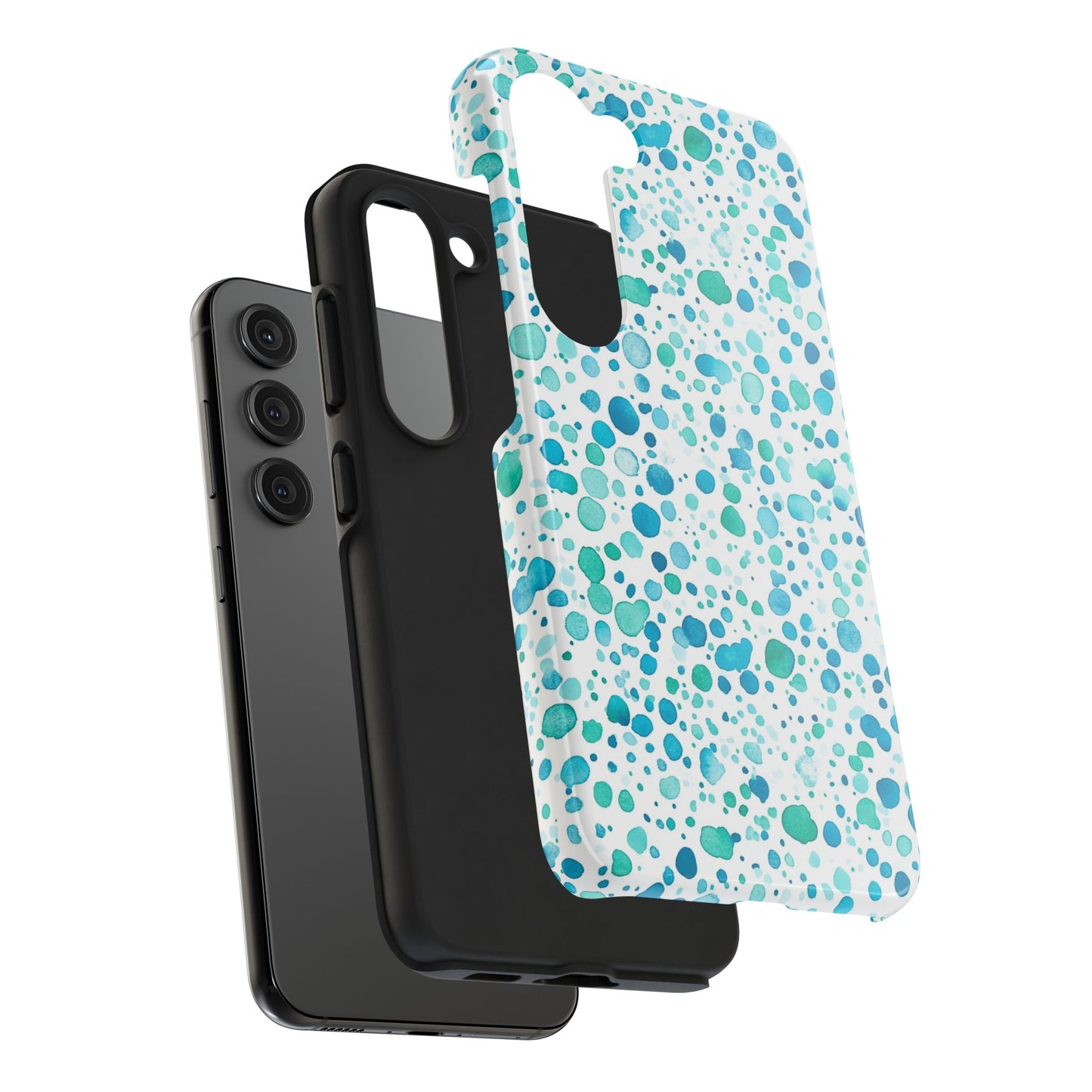 Trendy Spots | Aqua Watercolor Polka Dots Phone Case