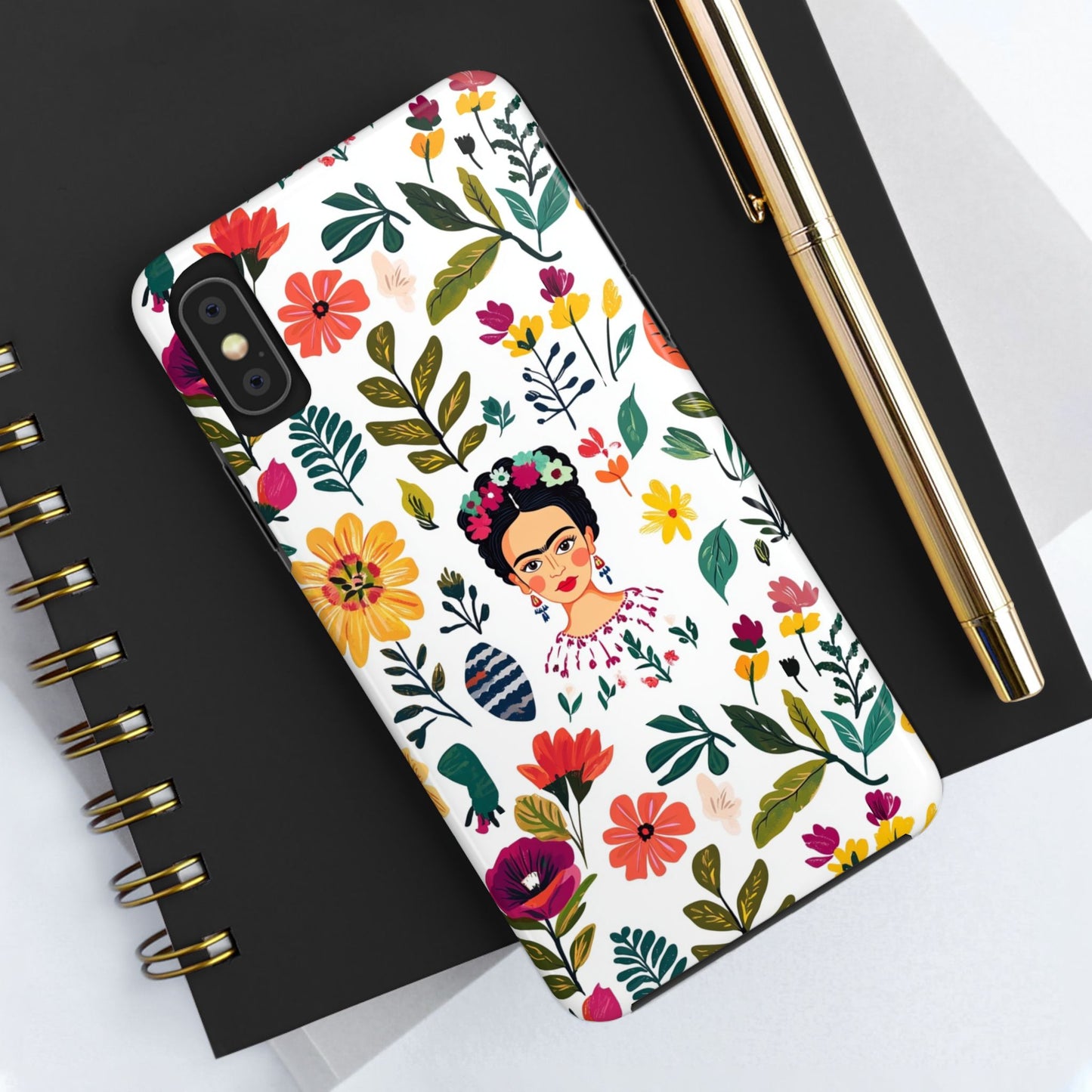 Frida Collection | Frida Kahlo Among Flowers, Colorful Mexican Inspired, Tough Phone Cases, Protective Cell Phone Cover, Hard Shell Phone