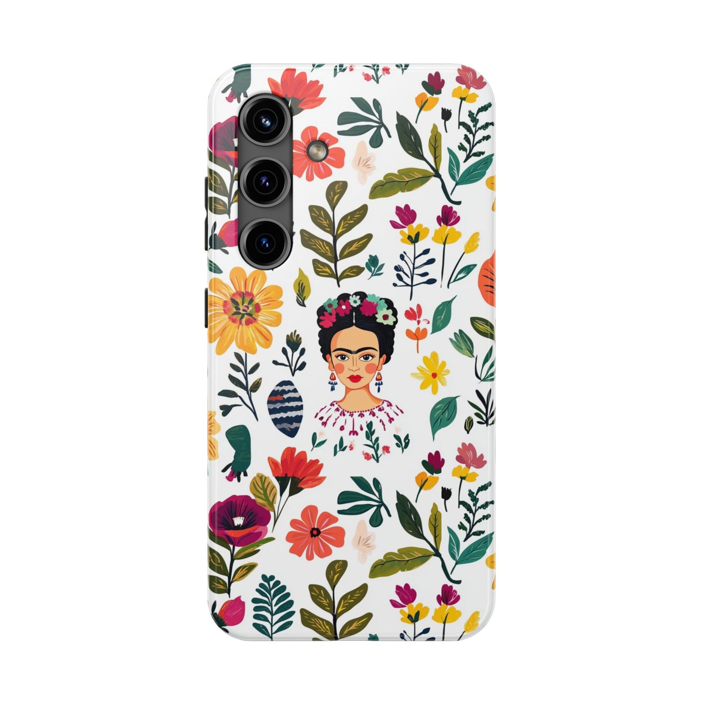 Frida Collection | Frida Kahlo Among Flowers, Colorful Mexican Inspired, Tough Phone Cases, Protective Cell Phone Cover, Hard Shell Phone