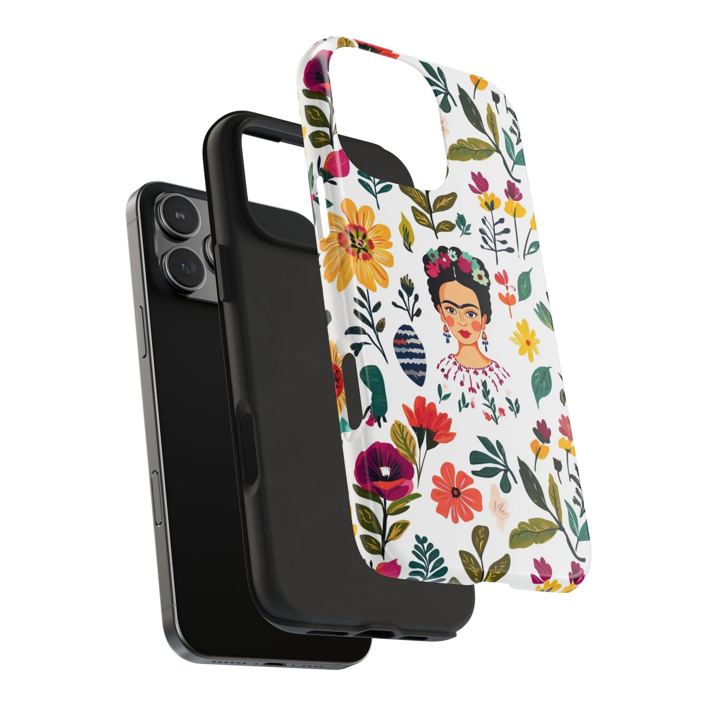 Frida Collection | Frida Kahlo Among Flowers, Colorful Mexican Inspired, Tough Phone Cases, Protective Cell Phone Cover, Hard Shell Phone