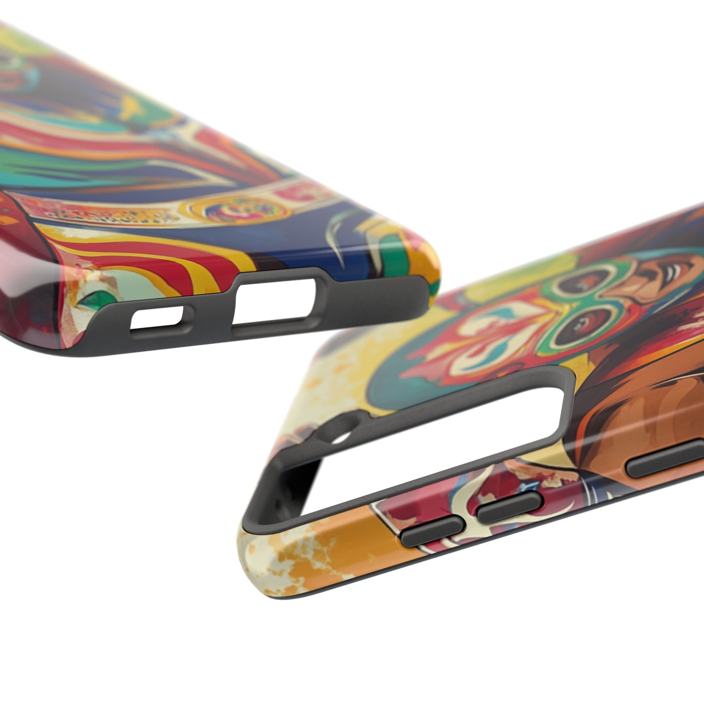 Colorful Lucha Libre Wrestler Tough Phone Case - Protective Phone Cover, Fun Wrestling Fan Gift, Vibrant Masked Wrestler Phone