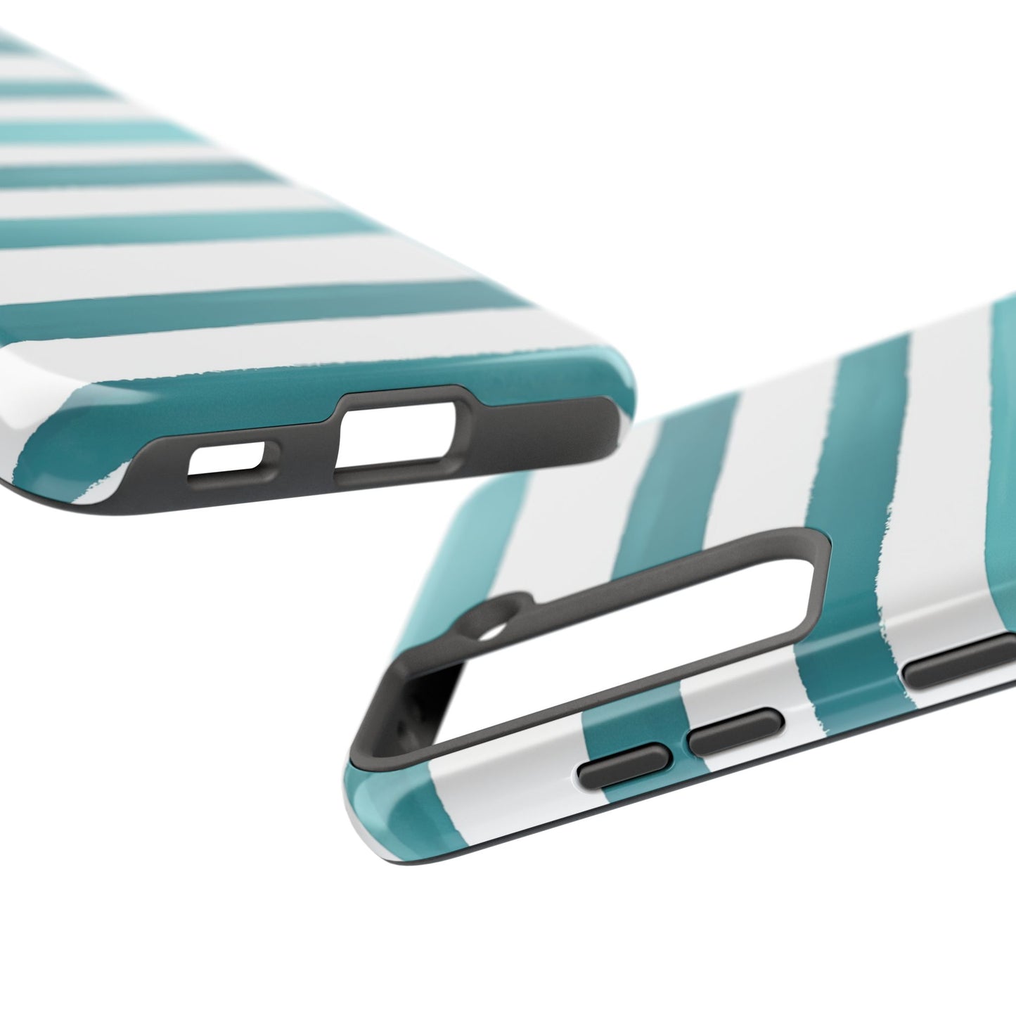 Vibrant Lines | Teal Ocean Striped Tough Phone Case