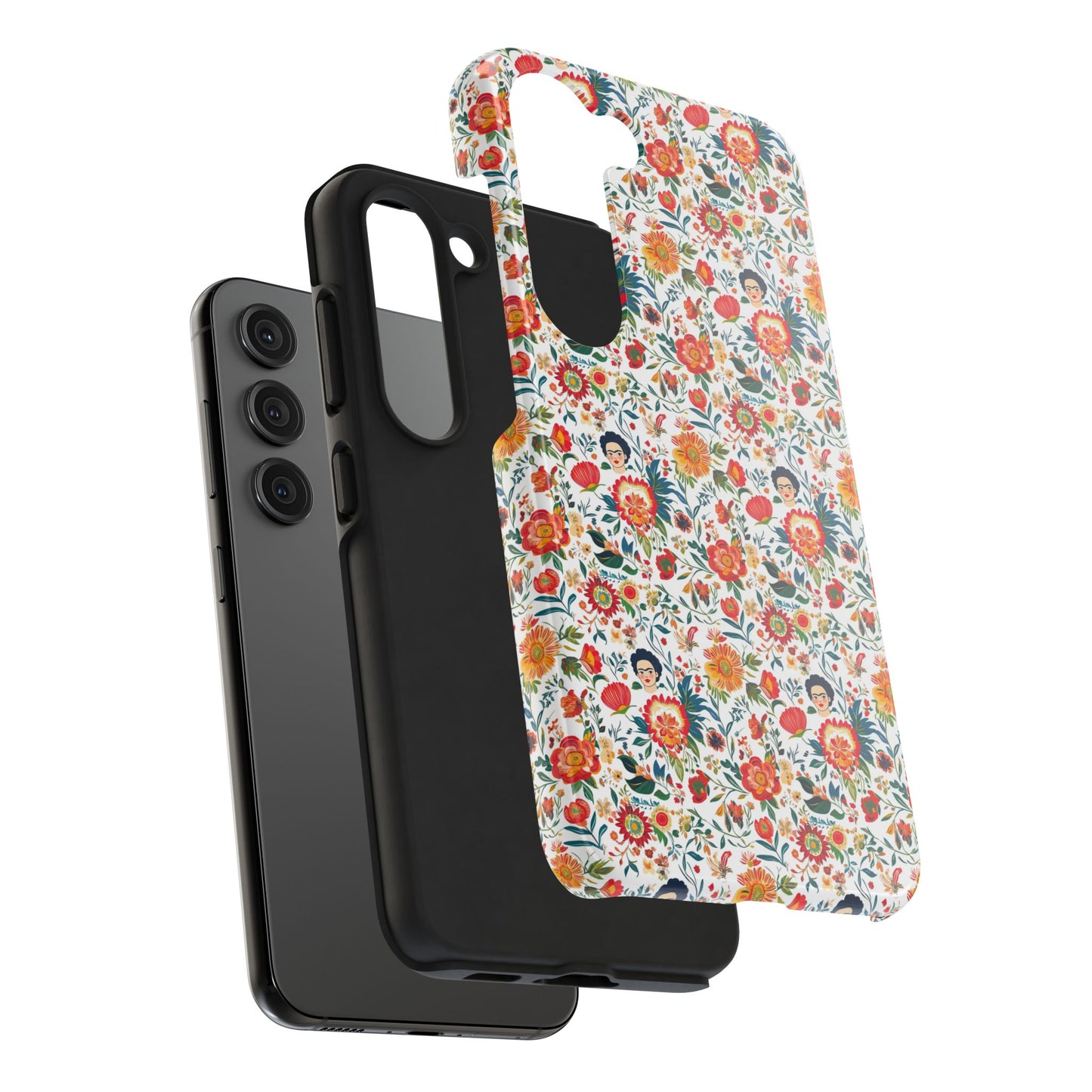 Frida Collection | Colorful Frida Kahlo Tough Phone Case for iPhone, Protective Case, Hard Shell Cover, Shockproof Case, Flower Pattern, Floral Design